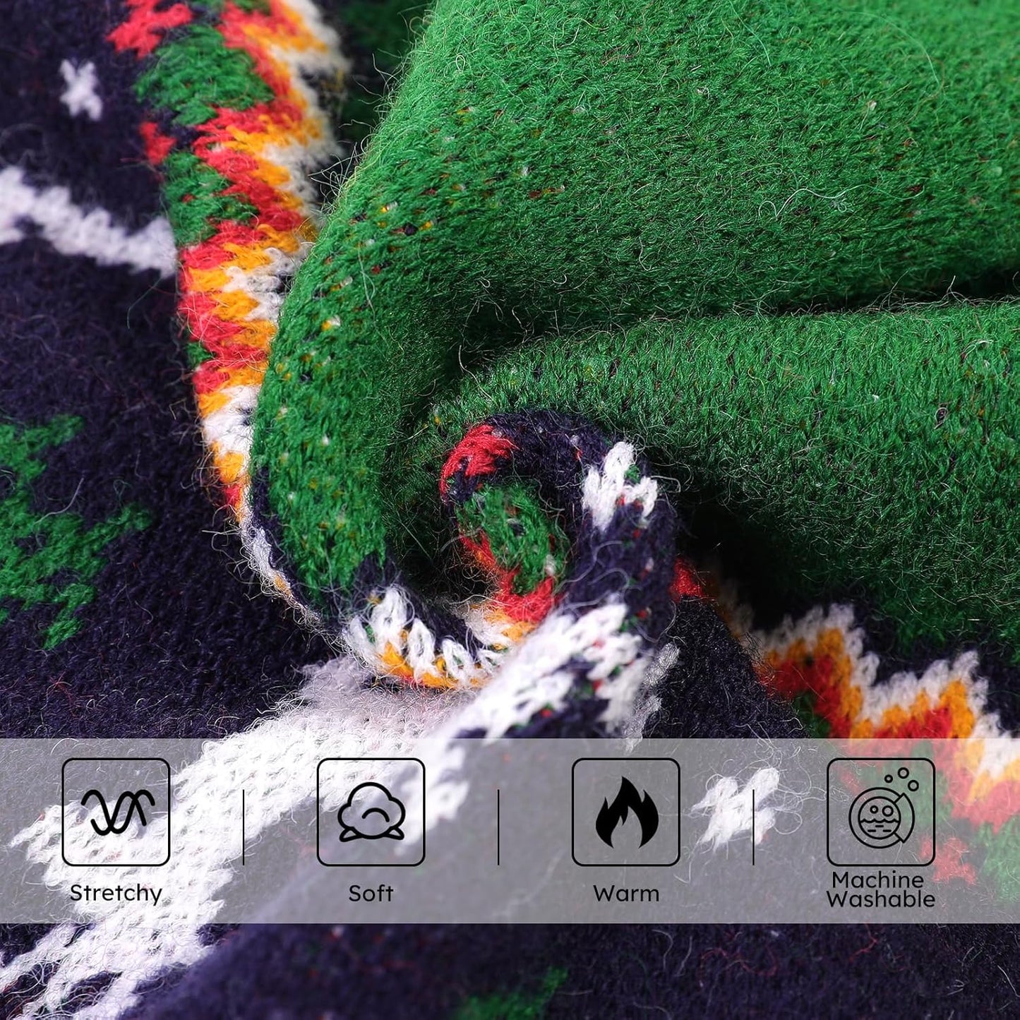 Queenmore Dog Christmas Sweater,Turtleneck Knitted Pullover Xmas Pet Clothes Sweatshirt,Christmas Outfit, Warm Dog Sweaters for Small Dogs Boy Girl,XmasDeer,S