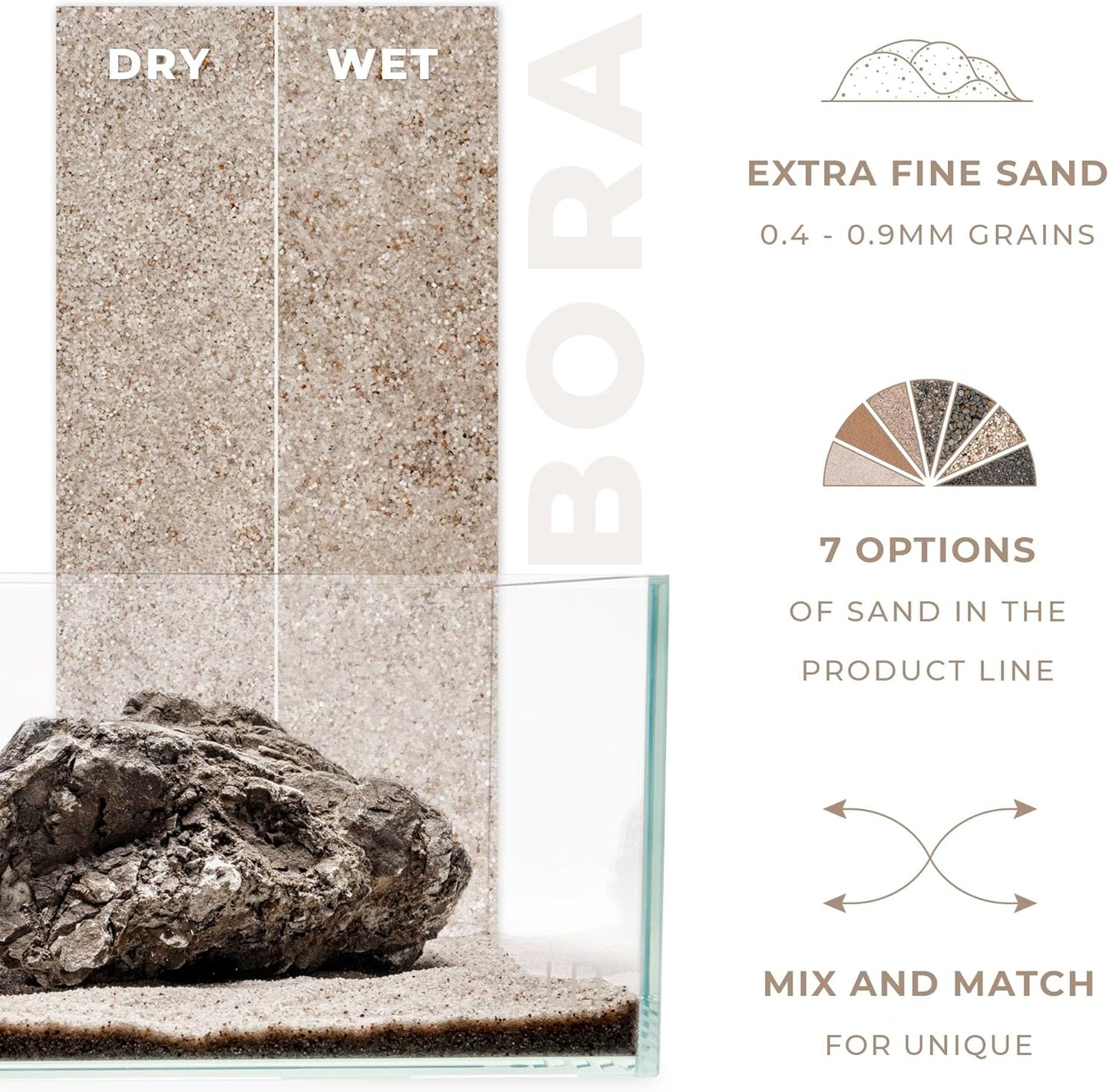 Ultum Nature Systems Controsand Bora Aquarium Sand (3L) - Freshwater Tank Substrate for Live Shrimp & Planted Aquariums