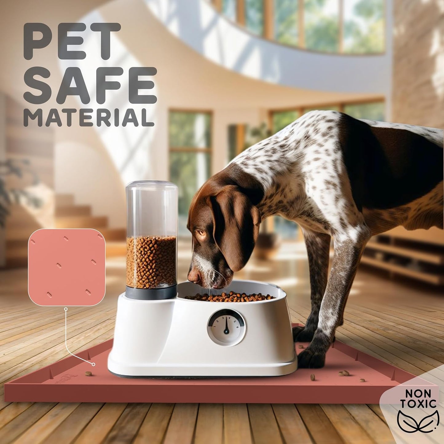 32x24x1” XL Dog Food Mat - All Purpose Under Sink Liner, Washer and Dryer Covers for The Top, Silicone Griddle Mat for Blackstone - Raised Edges Dog Mat for Food and Water Prevent Spill, Waterproof