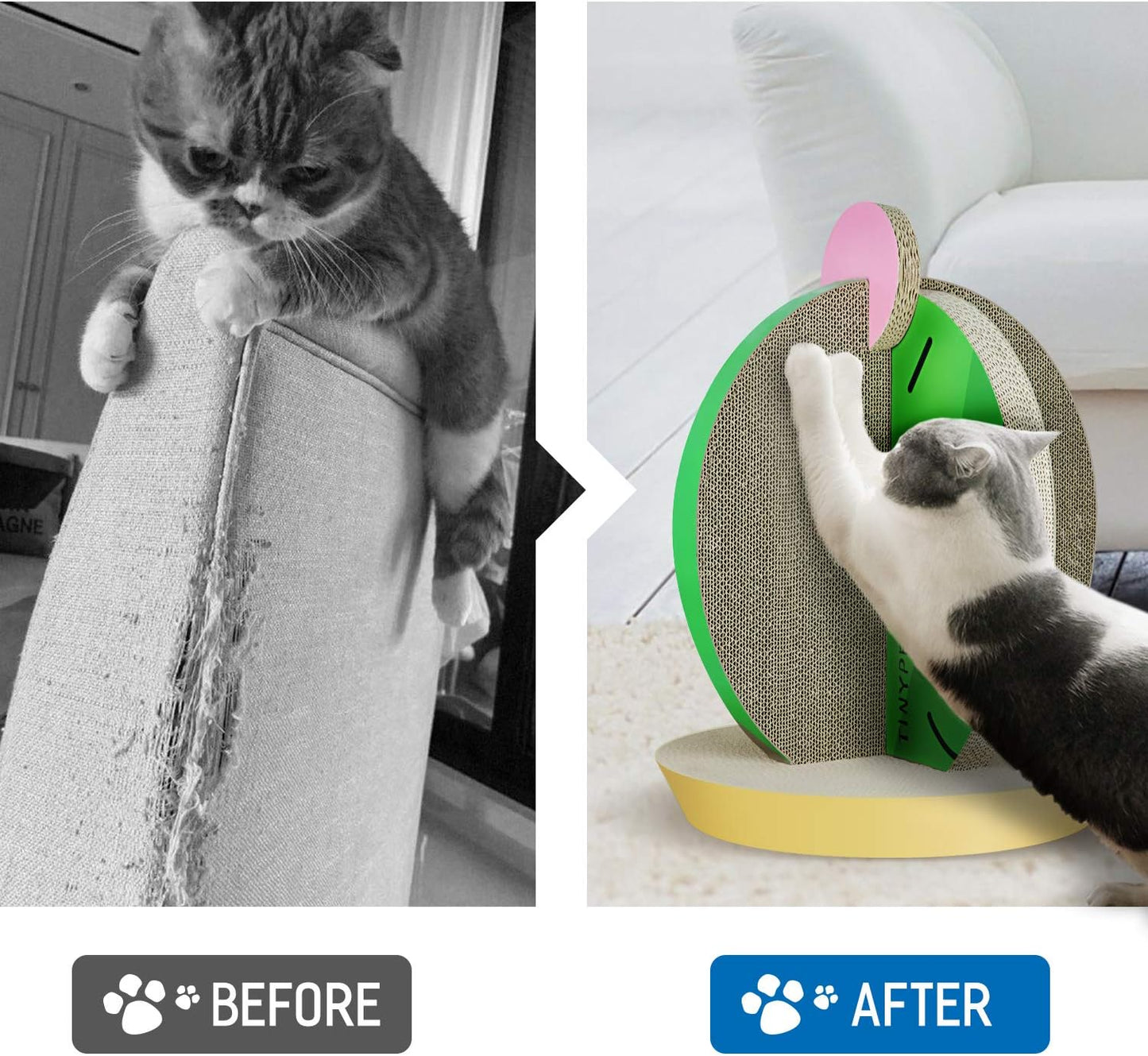 Cat Condo Scratcher Post Cardboard, Cactus Shape Cat Scratching House Bed Furniture Protector, Green Colour