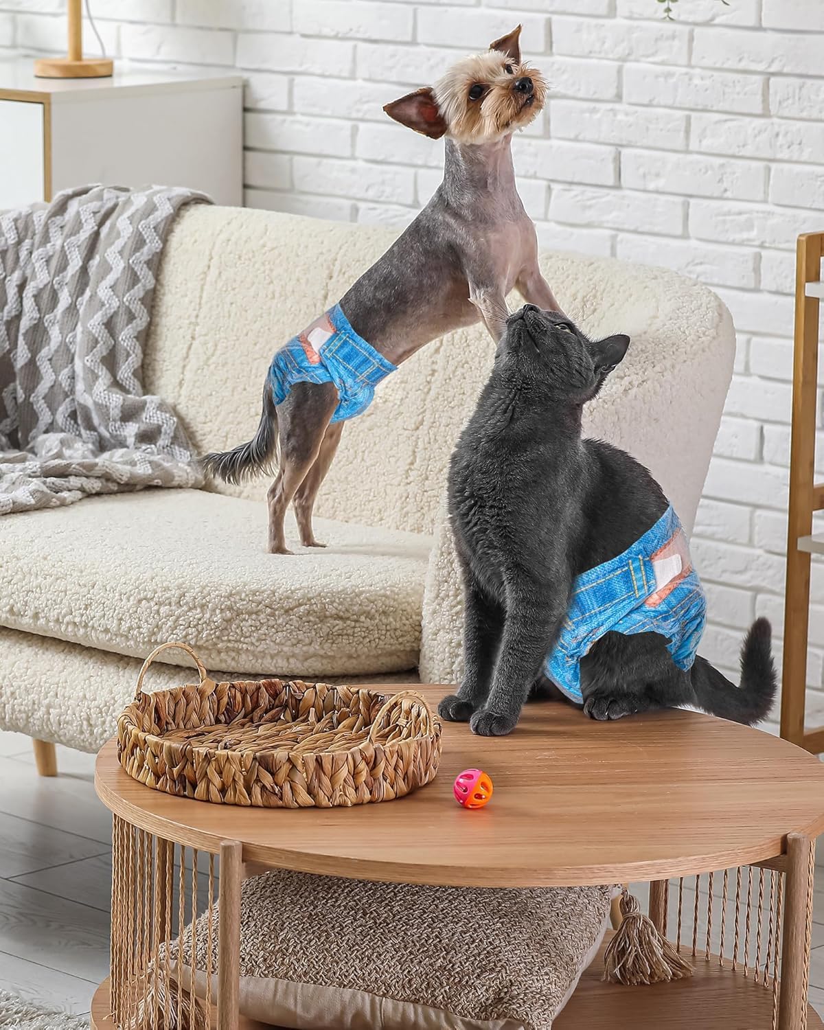 Pet Soft Dog Diapers Female, Disposable Dog Diapers, Cat Diaper for Female Cats, Puppy Diaper 8pcs Medium