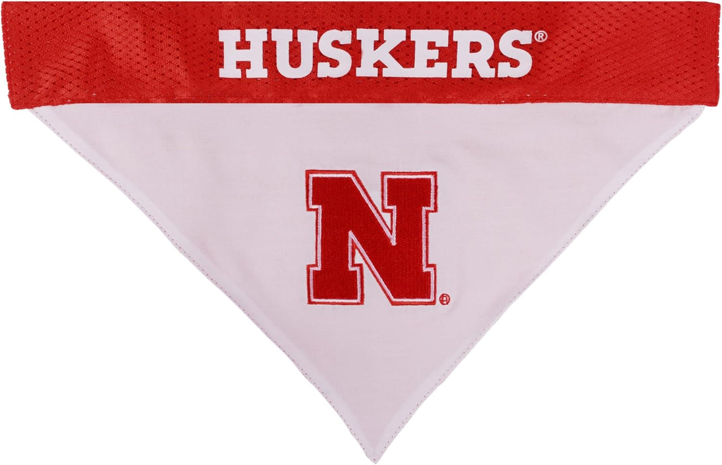 Pets First Collegiate Pet Accessories, Reversible Bandana, Nebraska Cornhuskers, Small/Medium