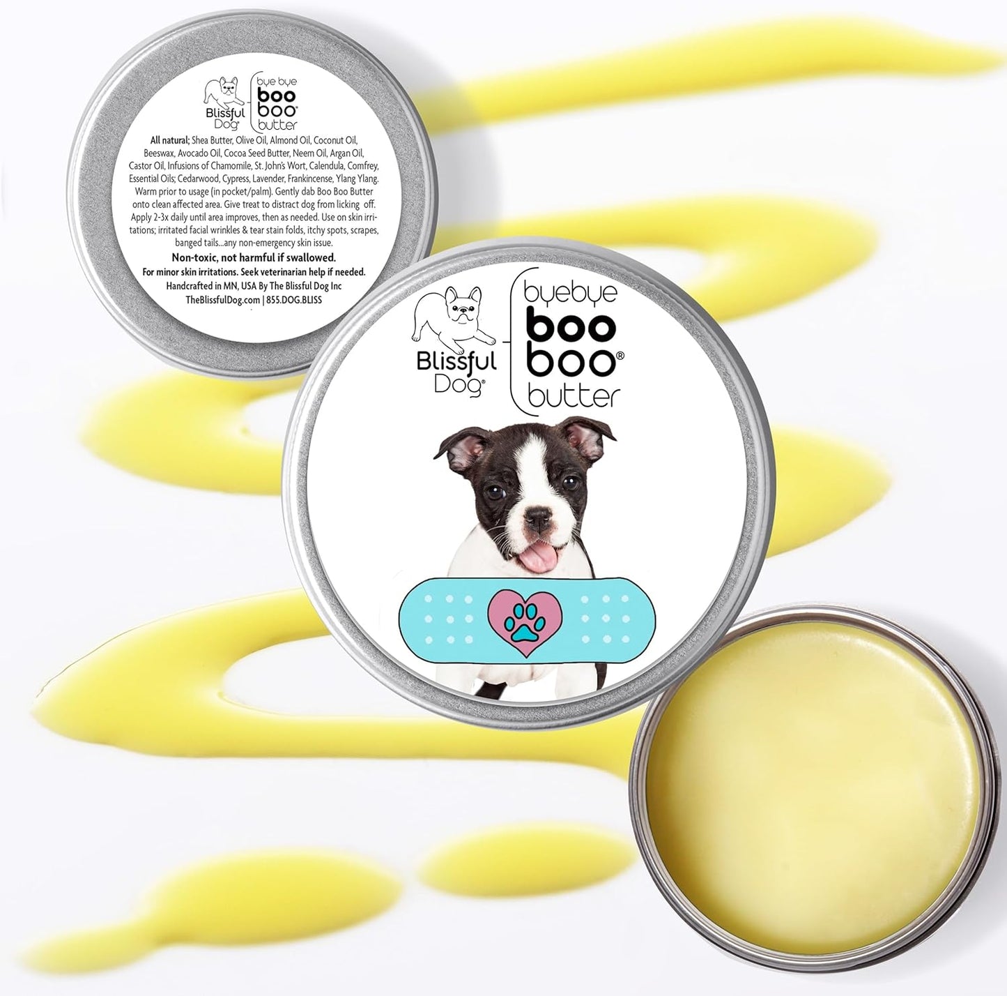 The Blissful Dog 1 oz TIN Boston Terrier Booboo Butter