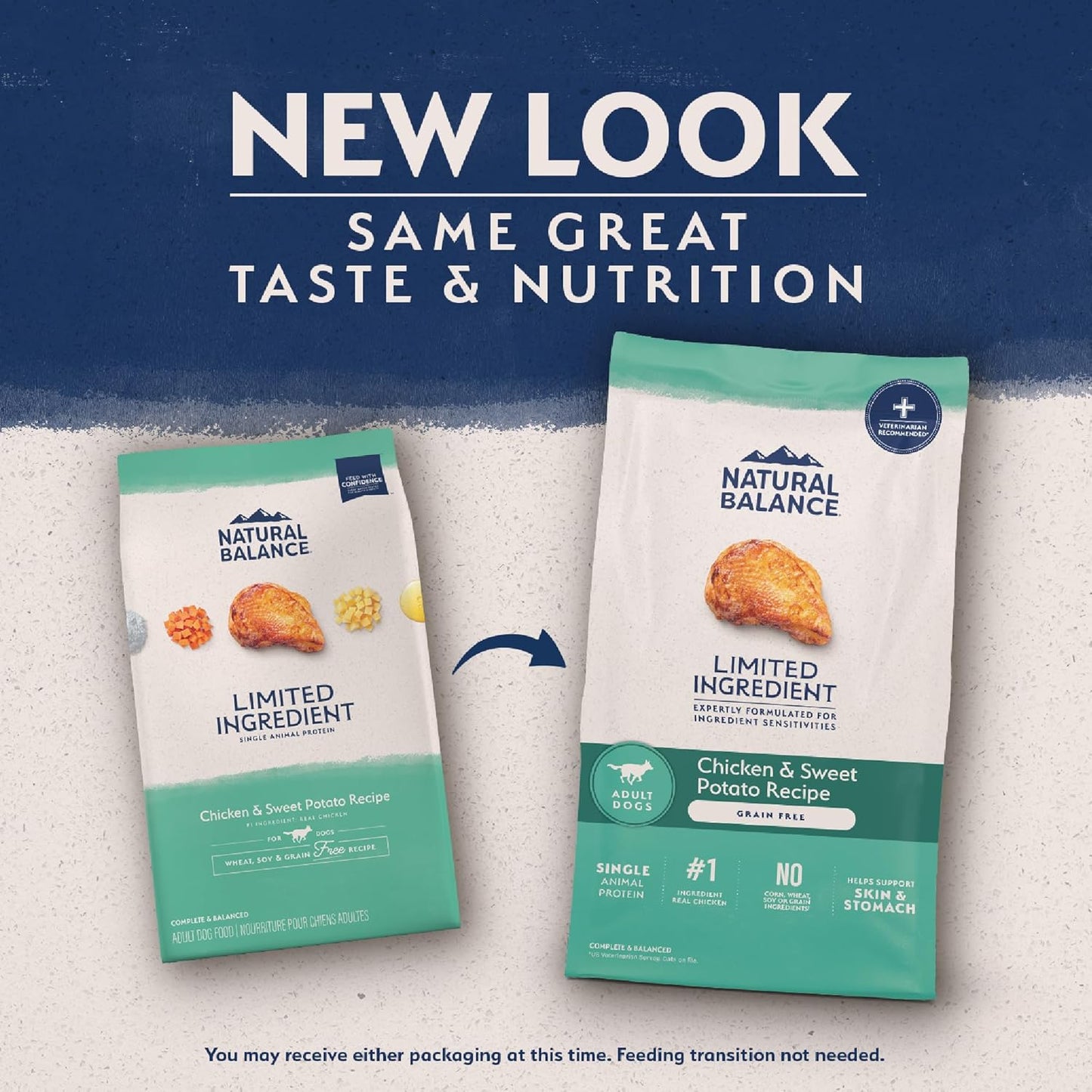 Natural Balance Limited Ingredient Adult Grain-Free Dry Dog Food, Chicken & Sweet Potato Recipe, 4 Pound (Pack of 1)