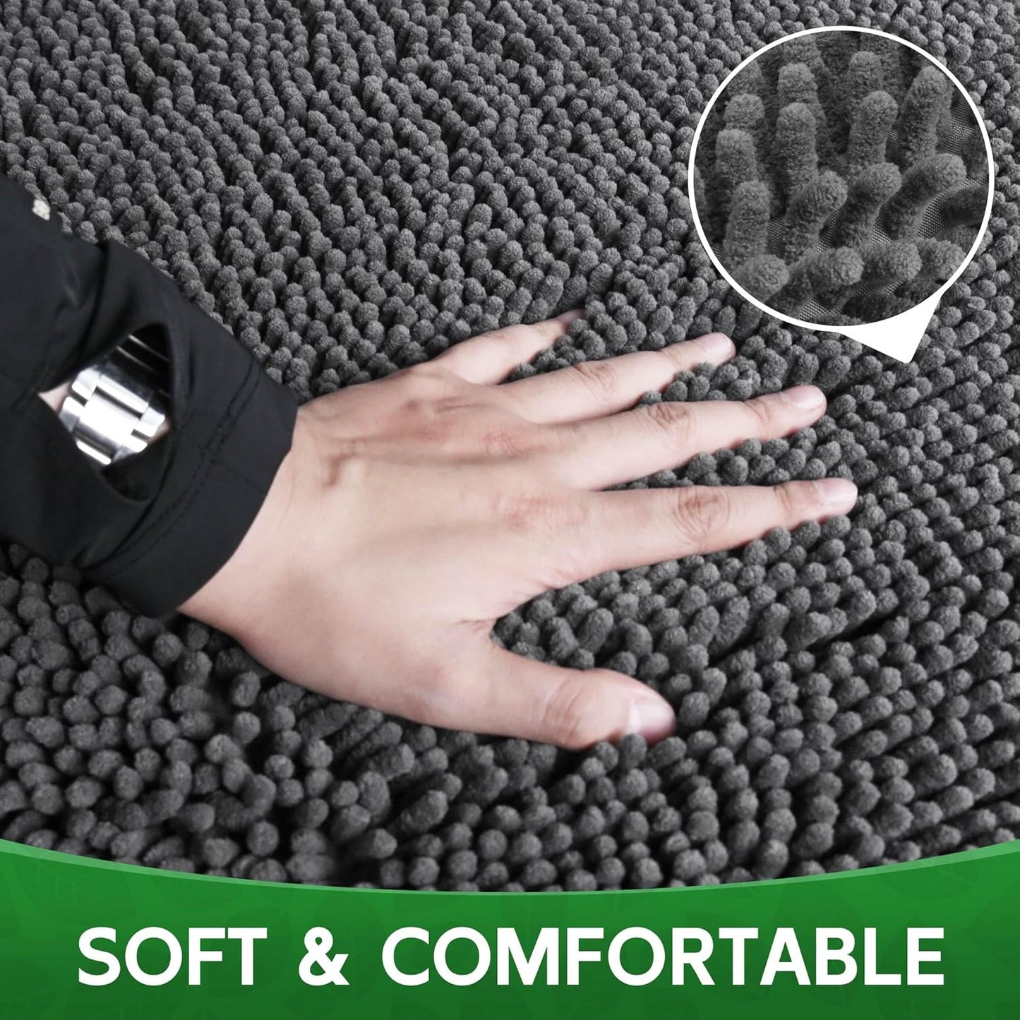 Dog Door Mat Indoor Entrance, 48" x 30" Absorbent Quick-Drying Mud Rugs, Non-Slip Door Rugs for Entryway Indoor Washable, Soft Chenille Dog Mat for Muddy Paws