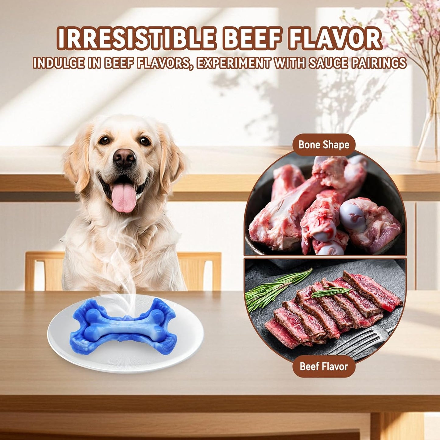 Magicorange Tough Dog Toys, Chew Toys for Aggressive Chewers, Dog Bone Toy Nylon Almost Indestructible Dogs Toy for Teeth Cleaning and Training (Blue)