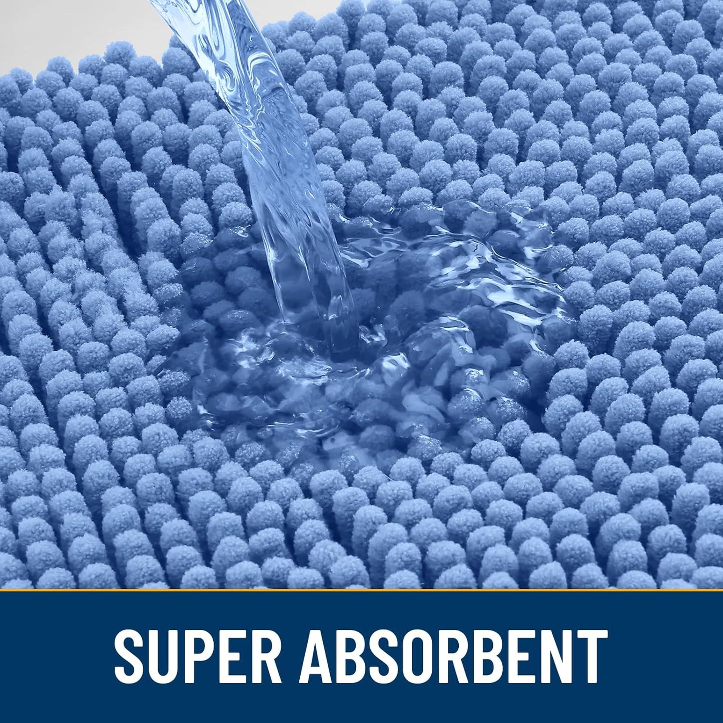 Smiry Dog Door Mat for Muddy Paws 36x24, Absorbs Moisture and Dirt Doormat, Non-Slip Washable Quick Dry Chenille Front Door Mat Indoor Entrance, Entryway Carpet for Inside Floor, Cornflower Blue