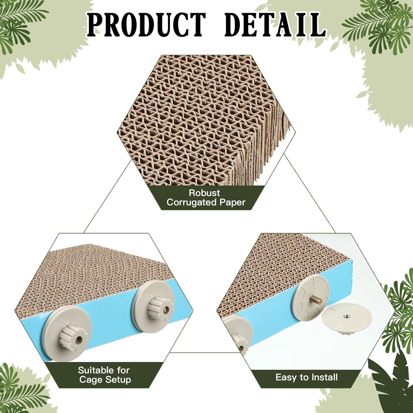 2 Pieces Bird Chew Toy Parrot Cage Perch Cardboard Platform Bird Paw Grinding Stand Parrot Cage Playground for Macaws, Small Parakeets, Conures, Budgies, Finches Conure Cockatiel (Large)