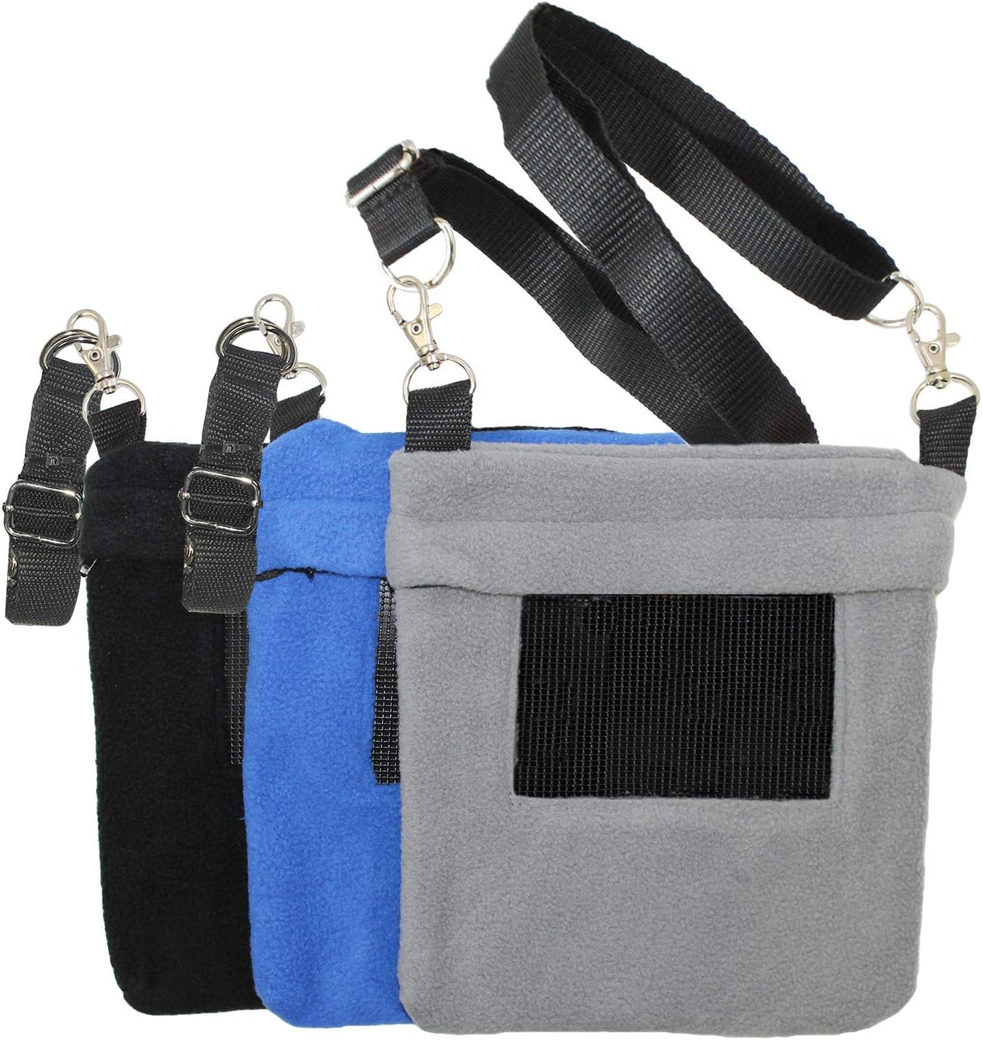 Exotic Nutrition Economy Carry Bonding Pouch (Black) - for Sugar Gliders, Squirrels, Marmosets, Hamsters, Rodents, Rats, Reptiles, & Other Small Pets