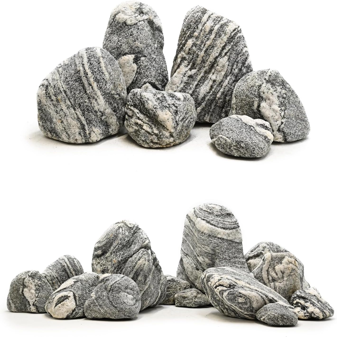 Natural Aquarium Rocks Silver Seiryu Rock Decorative Stone for Aquariums and Terrariums Animal Feeding Box, Micro Landscape, Stone Landscape and Bonsai.(10lb 2-7inch 5-6Pcs)