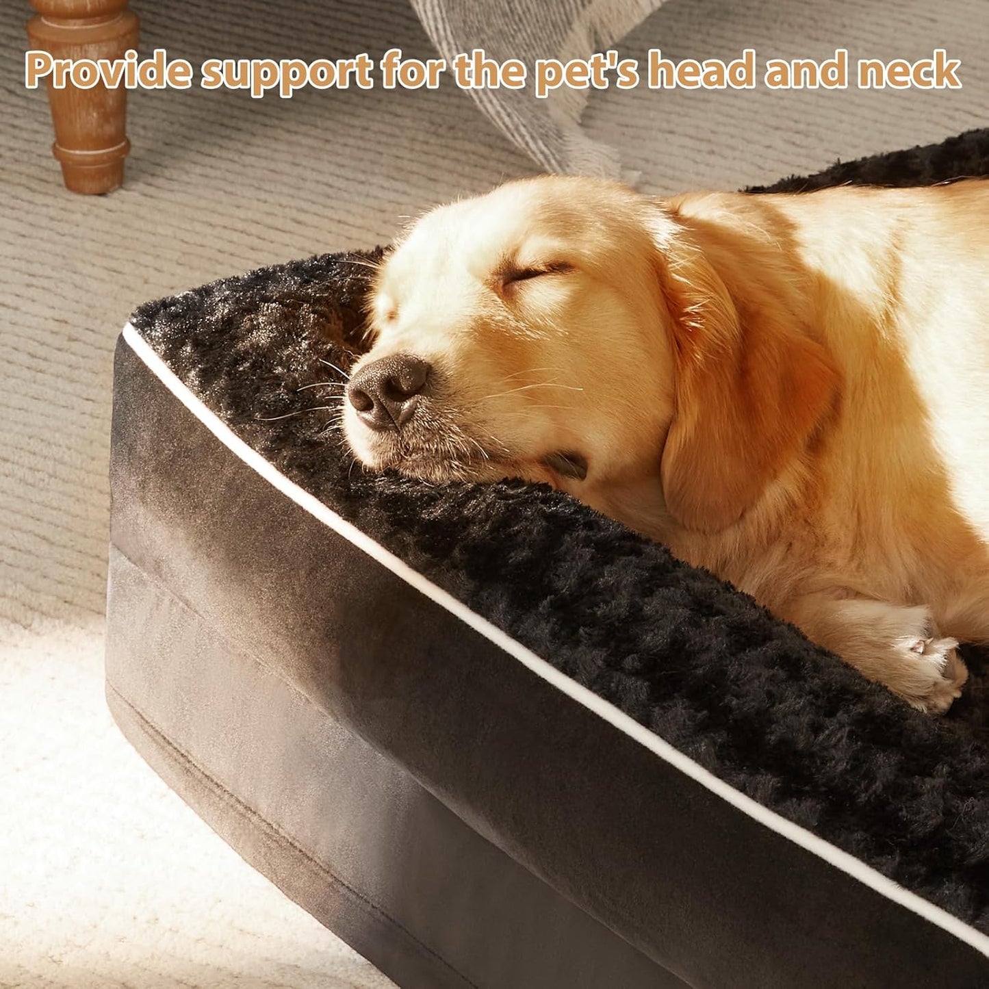 BFPETHOME Orthopedic Dog Beds for Large Dogs-Waterproof Sofa Dog Bed with Removable Washable Cover, Big Pet Bed with Waterproof Lining and Nonskid Bottom,Pet Bed for Large Dogs