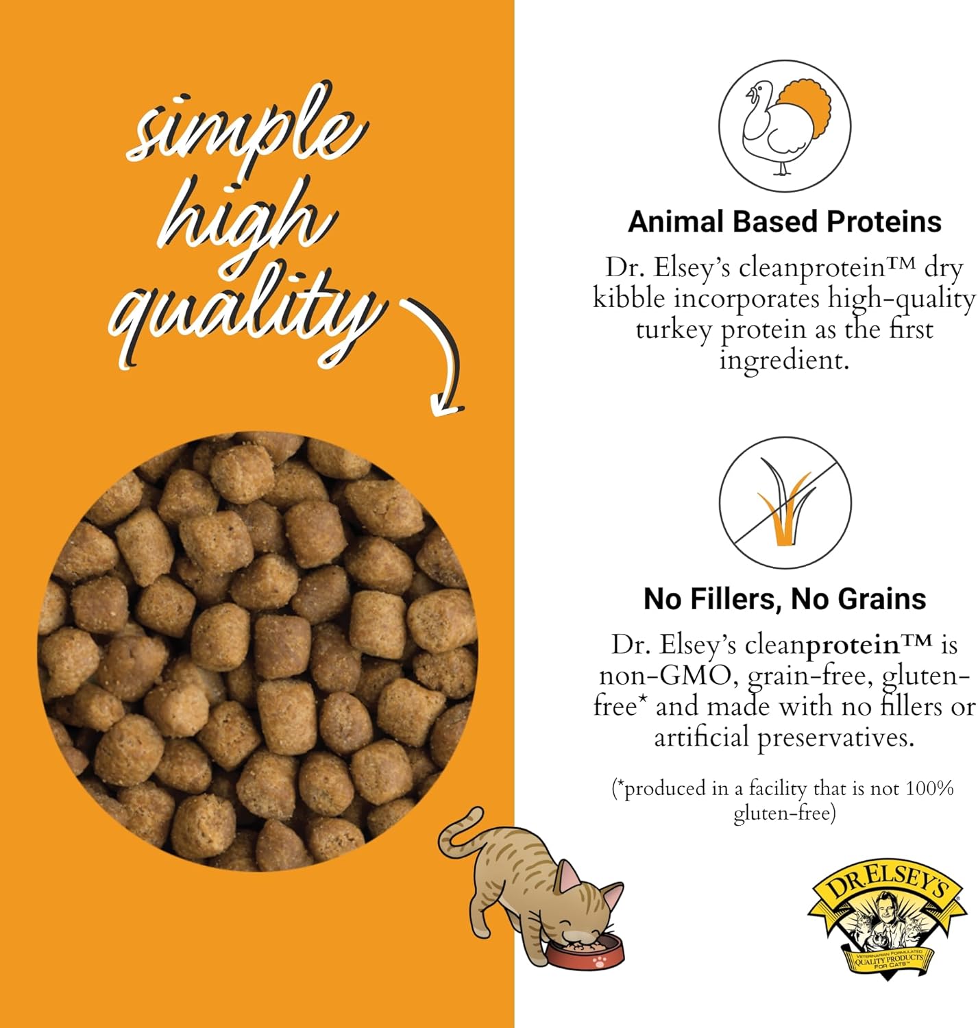 Dr. Elsey's cleanprotein Turkey Cat Kibble 2 lb. Bag