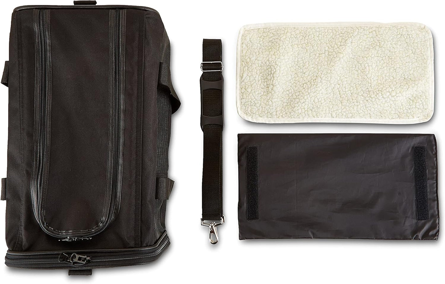 Amazon Basics Soft-Sided Mesh Pet Travel Carrier for Dog, Cat, up to 16 pounds, 16.5" L x 10.6" W x 11" H, Black