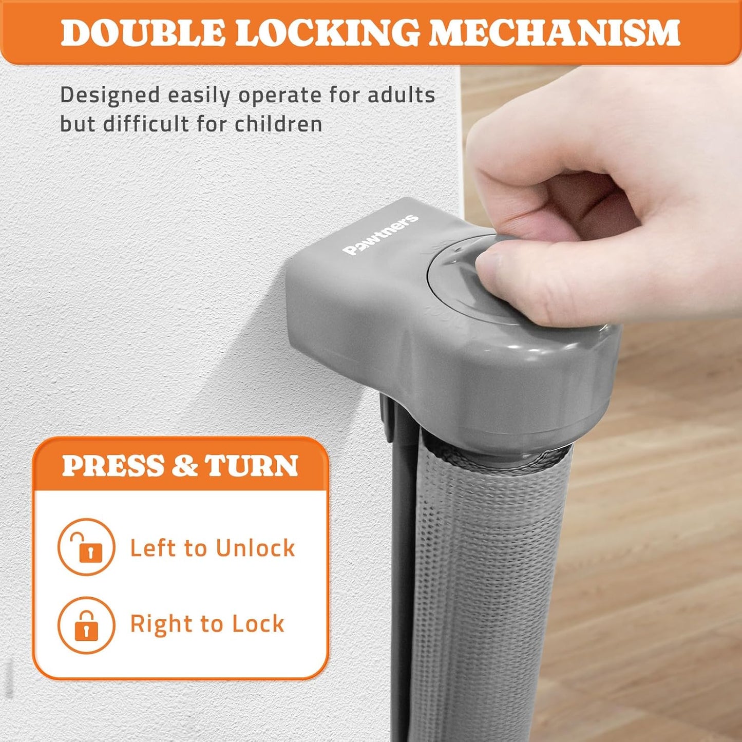 Upgrade Retractable Baby Gates, 35" Tall Extends up to 60" Wide, Mesh Dog Gate Indoor for Stairs, Outdoor Reinforced Pet Gate with Support Rods for Doorways Hallways Kitchen Bedroom, Grey