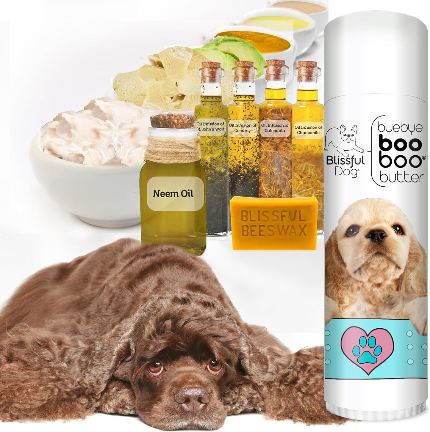 The Blissful Dog .50 oz Tube Cocker Spaniel Booboo Butter