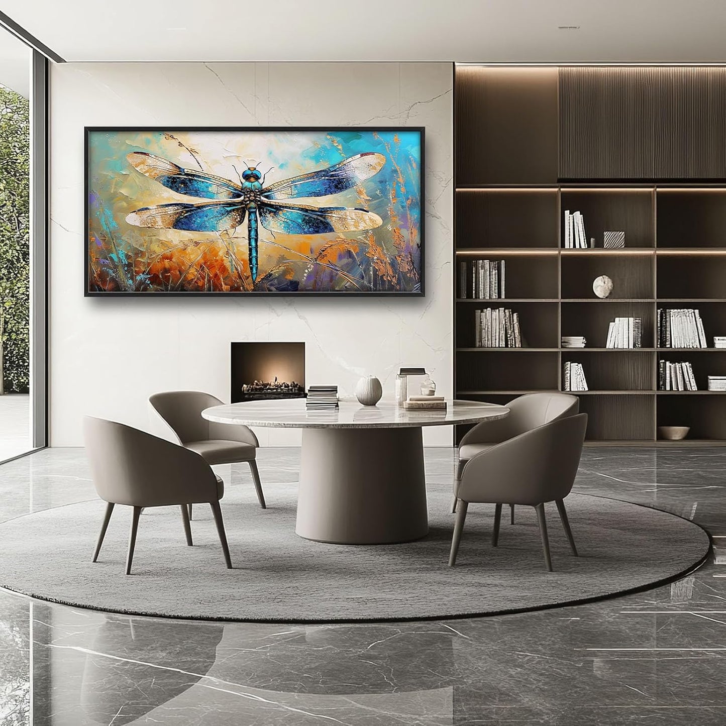 Quorin Dragonfly Large Wall Art Abstract Dragonfly Pictures Wall Decor Colorful Canvas Print Painting Artwork for Bathroom Living Room Bedroom 60L x 30W