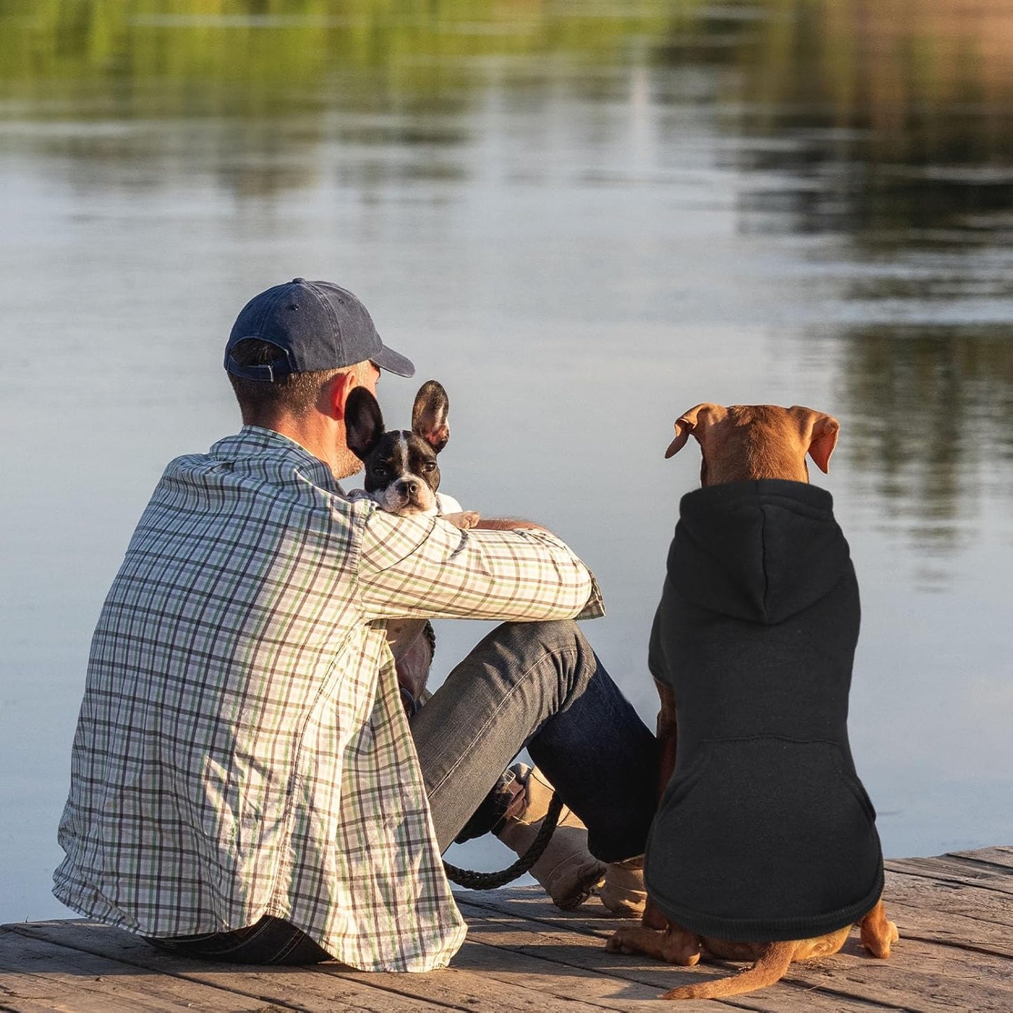Dog Sweaters for Large Dogs Dog Hoodie Fleece Sweater Soft Clothes Sweatshirt with Pocket Hoodie for Large Dogs(Black&XXL)
