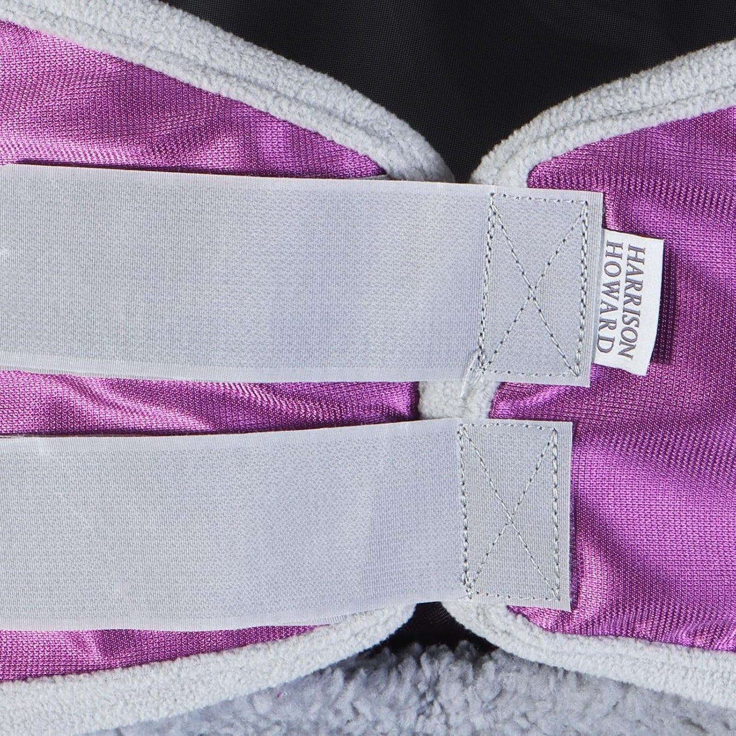 Harrison Howard CareMaster Pro Luminous Horse Fly Mask Large Eye Space Standard with Ears UV Protection for Horse Dark Magenta Full Size