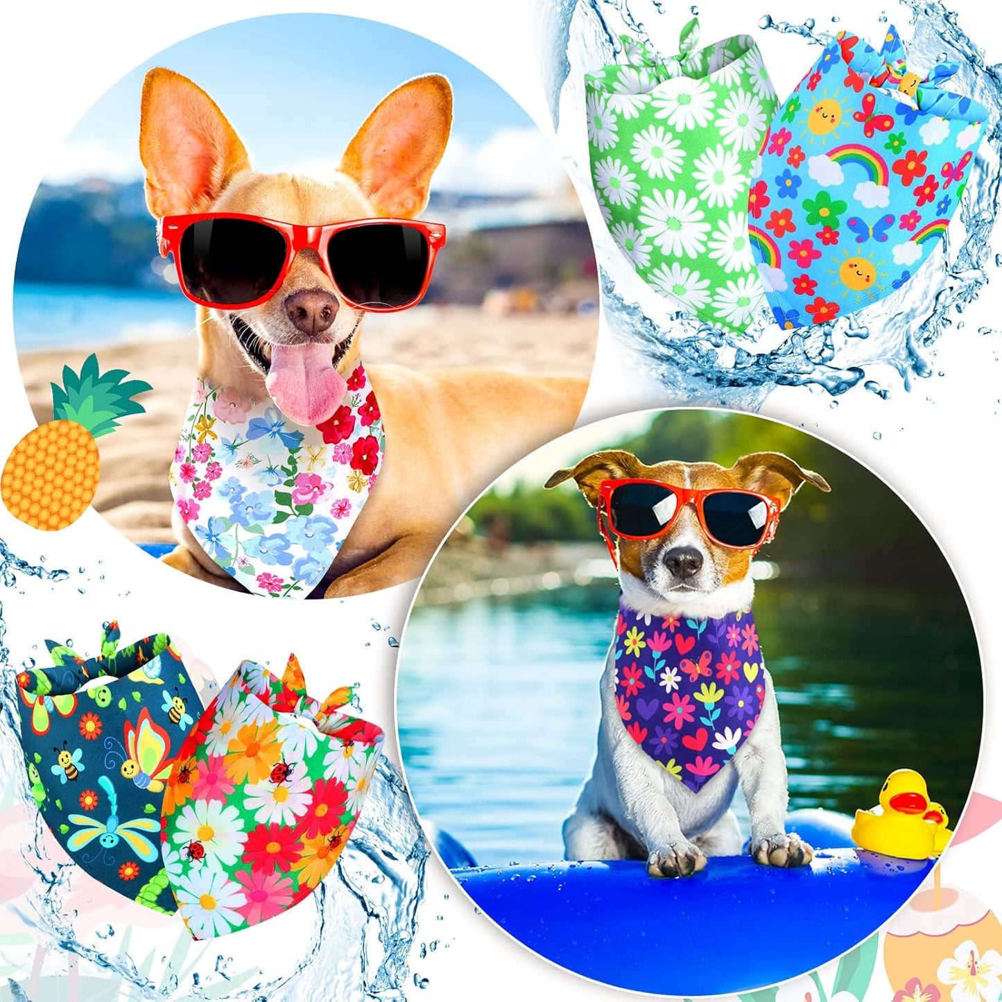 Frienda 12 Pcs Plain Dog Bandanas Blank Puppy Adjustable Triangle Solid Color Dog Bandanas Multicolor Puppy Scarf Heat Transfer Washable Handkerchief(80 x 55 x 55 cm,Basic Color)