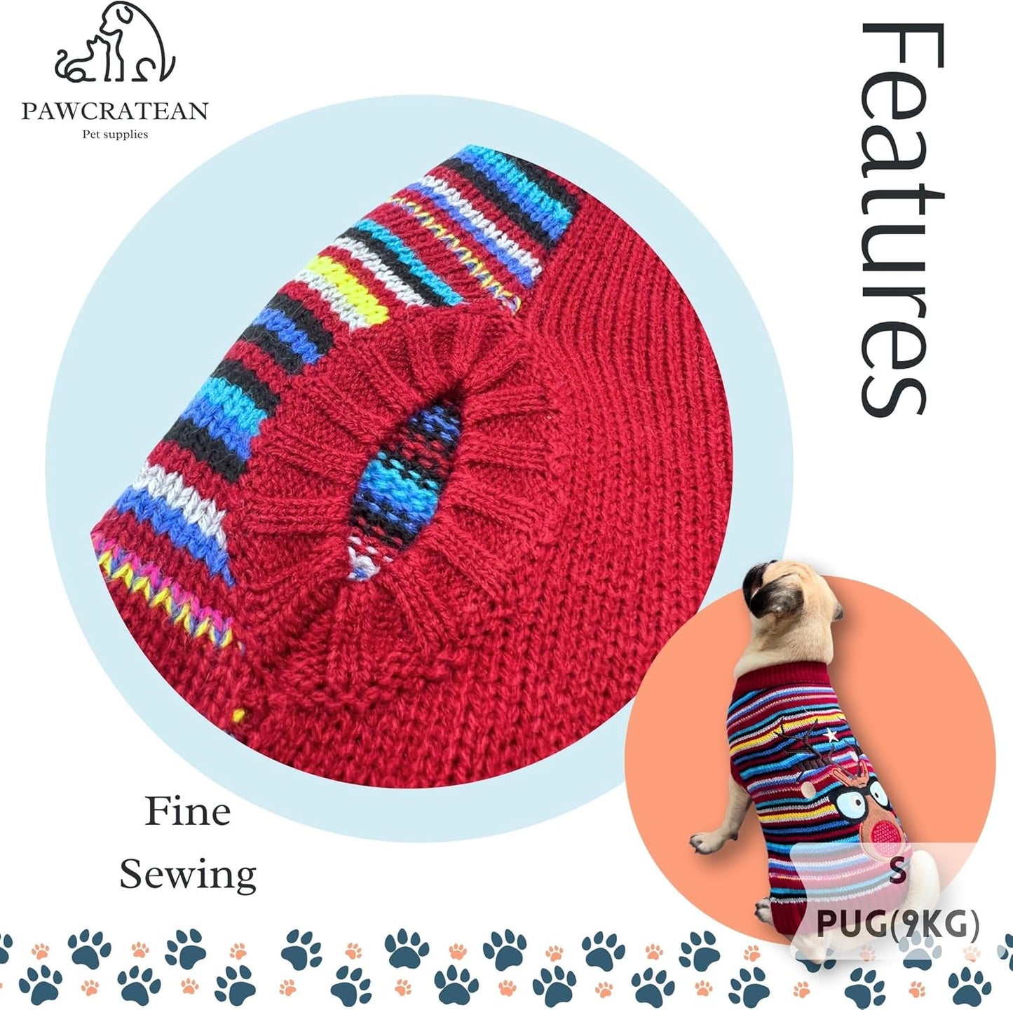 Cute Sweater for Dogs and Cats Soft Flannel Pet Outfit Warm and Cozy Animal Hoodie Small to Large Pet Clothes for Halloween Parties and Everyday Wear (Medium, Colorful Deer)