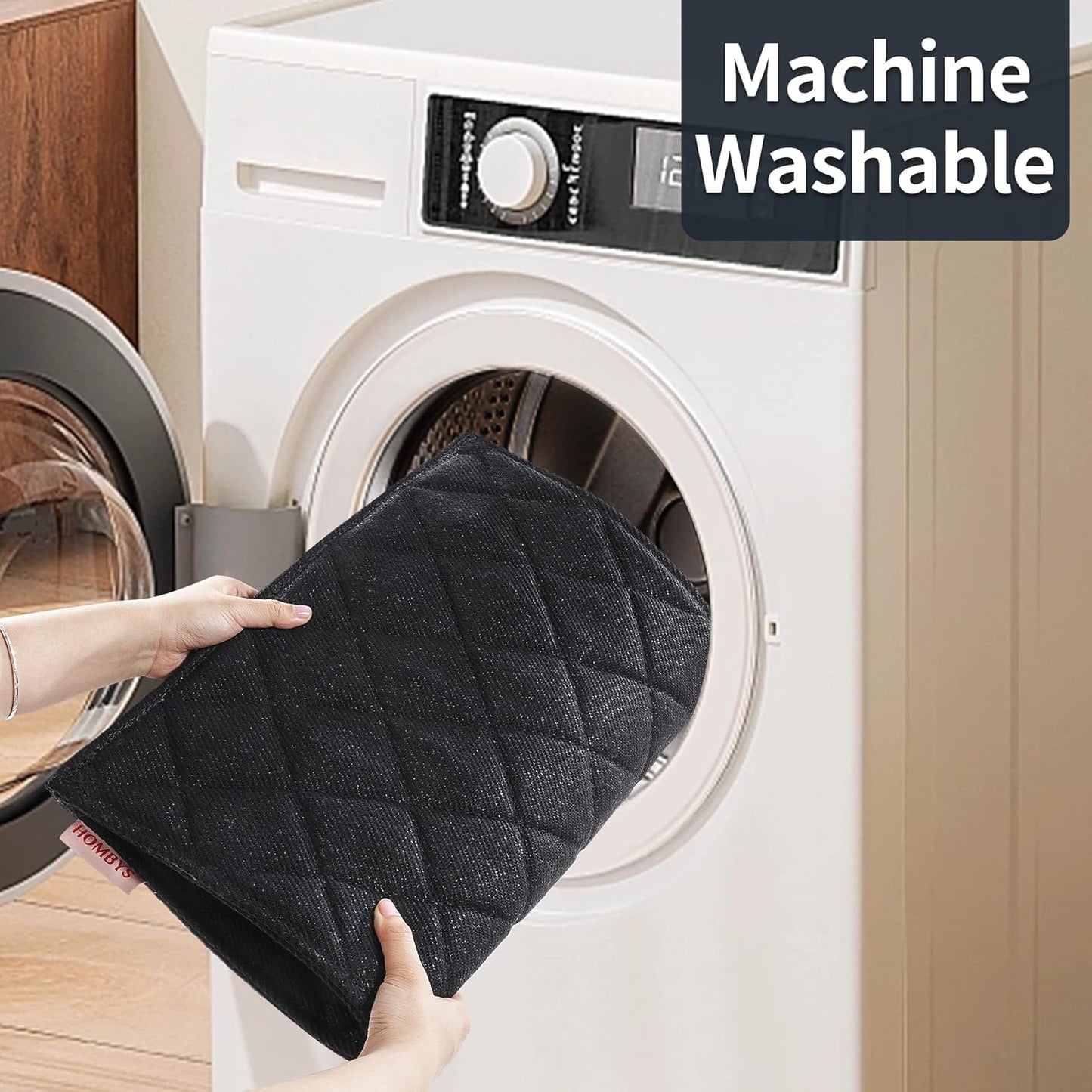 MABOZOO Indestructible Dog Bed, Chew Proof Crate Pad for Aggressive Chewers, Machine Washable Quilted Mat, Durable for Medium Dogs, Black Kennel Pad (28x41 in)