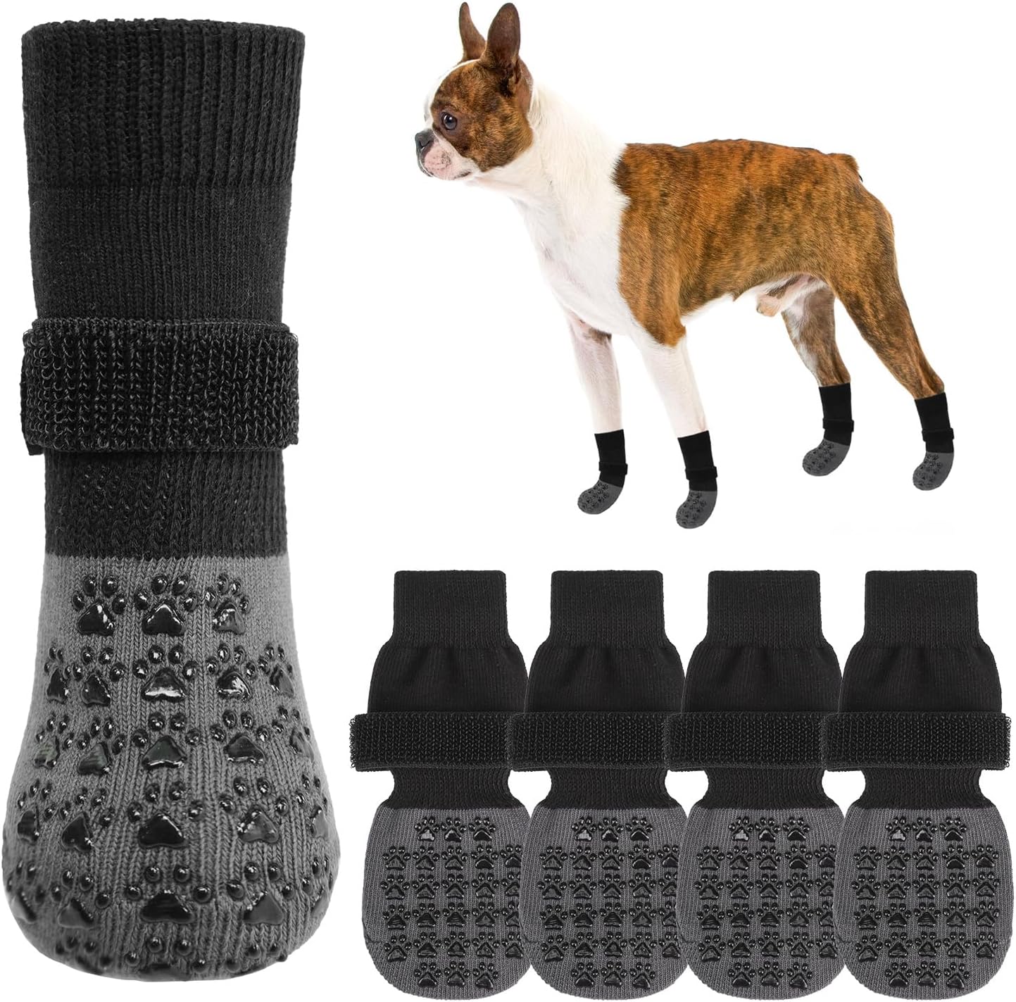 SCENEREAL Dog Socks to Prevent Licking Paws for Hardwood Floors Anti Slip, Dog Grippy Socks Shoes for Senior Small to Large Dogs, Dog Boots & Paw Protectors for Hot/Cold Scratching Pavement