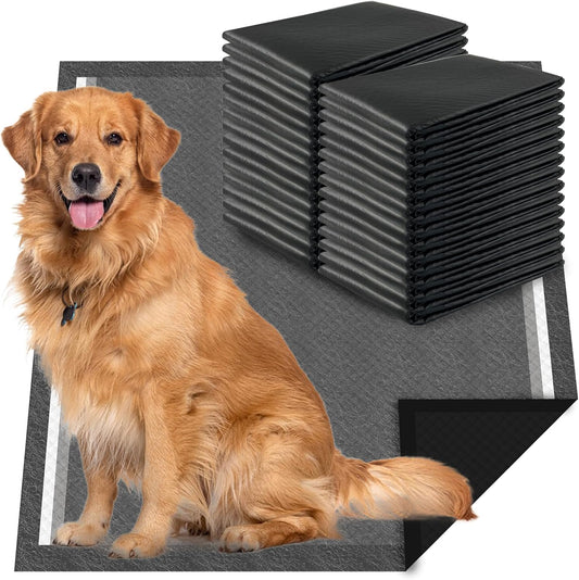 Charcoal Dog Pee Pads Extra Large 28“x34”, Puppy Pads XL 30 Count, Potty Pads for Dogs, Disposable Urine Bed Pads for Odor-Control, X-Large Piddle Underpads, Training Liners for Housebreaking