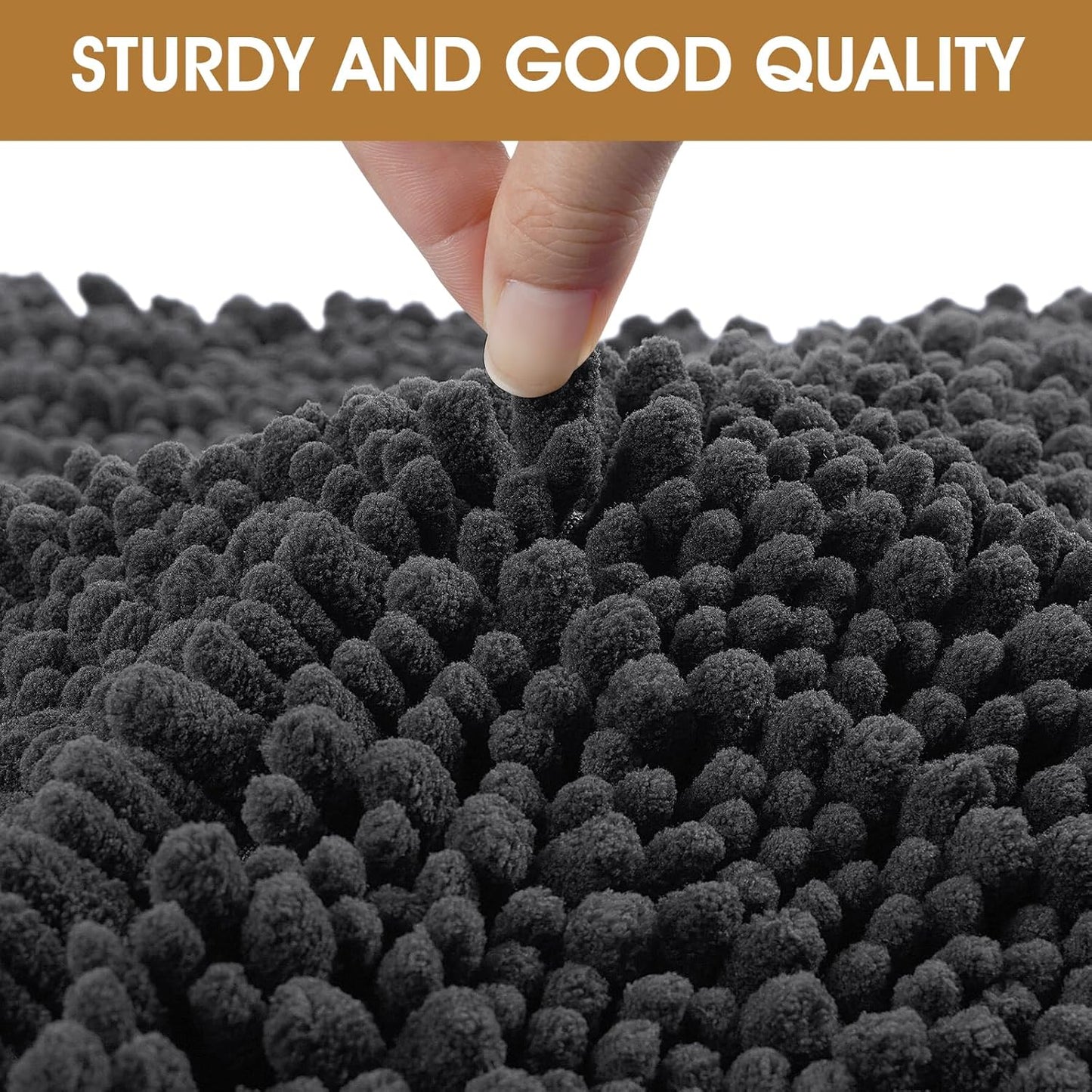 Extra Large Dog Door Mats for Muddy Paws, Chenille Absorbent Dog Mats, Non Slip Heavy Mud Mat for Dogs, Soft Pet Mat for Entryway, Mud Paws, Inside Floor,60" x 36", Dark Grey