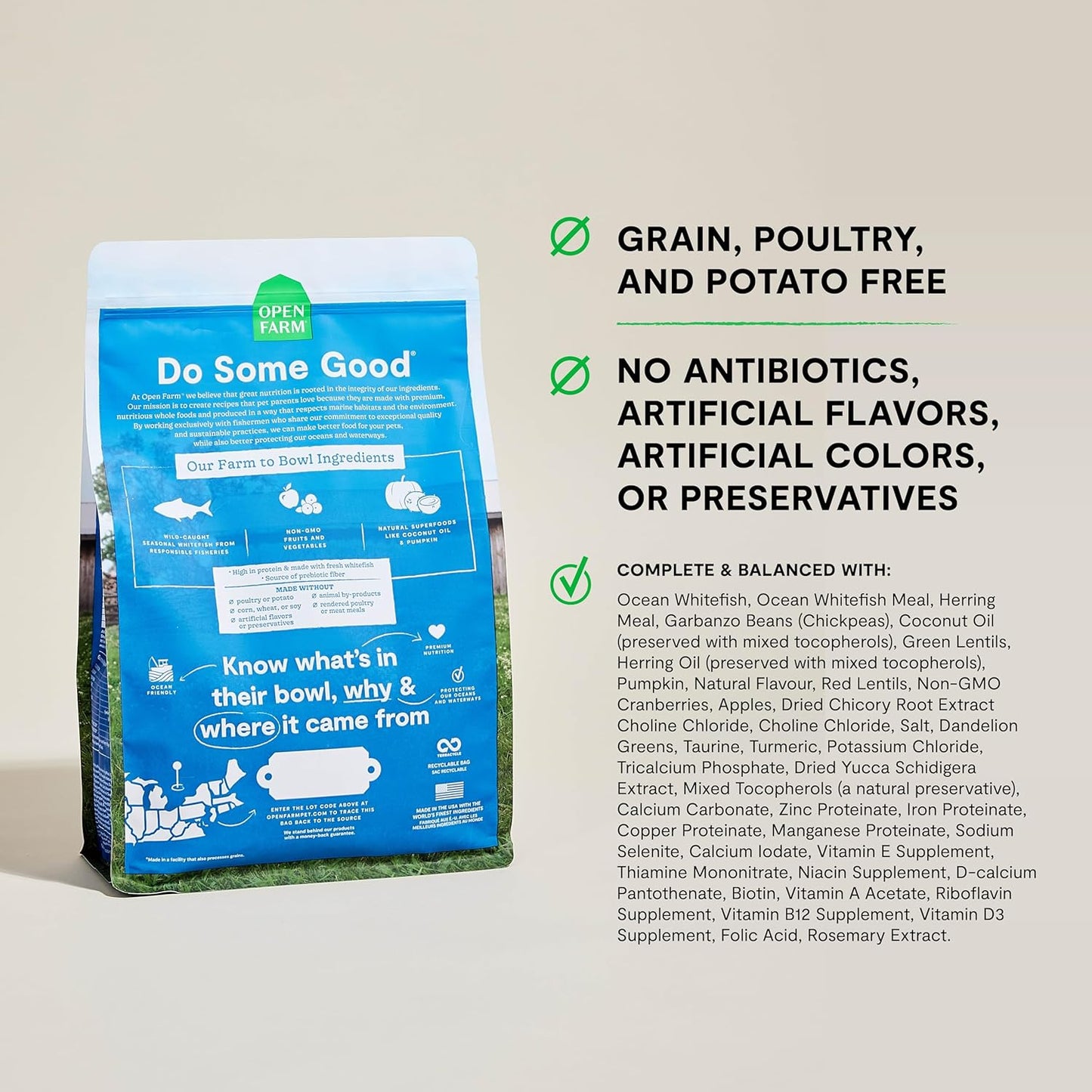 Open Farm Catch-Of-The-Season Whitefish Recipe Organic Sustainable Cat Food Net 4 LB