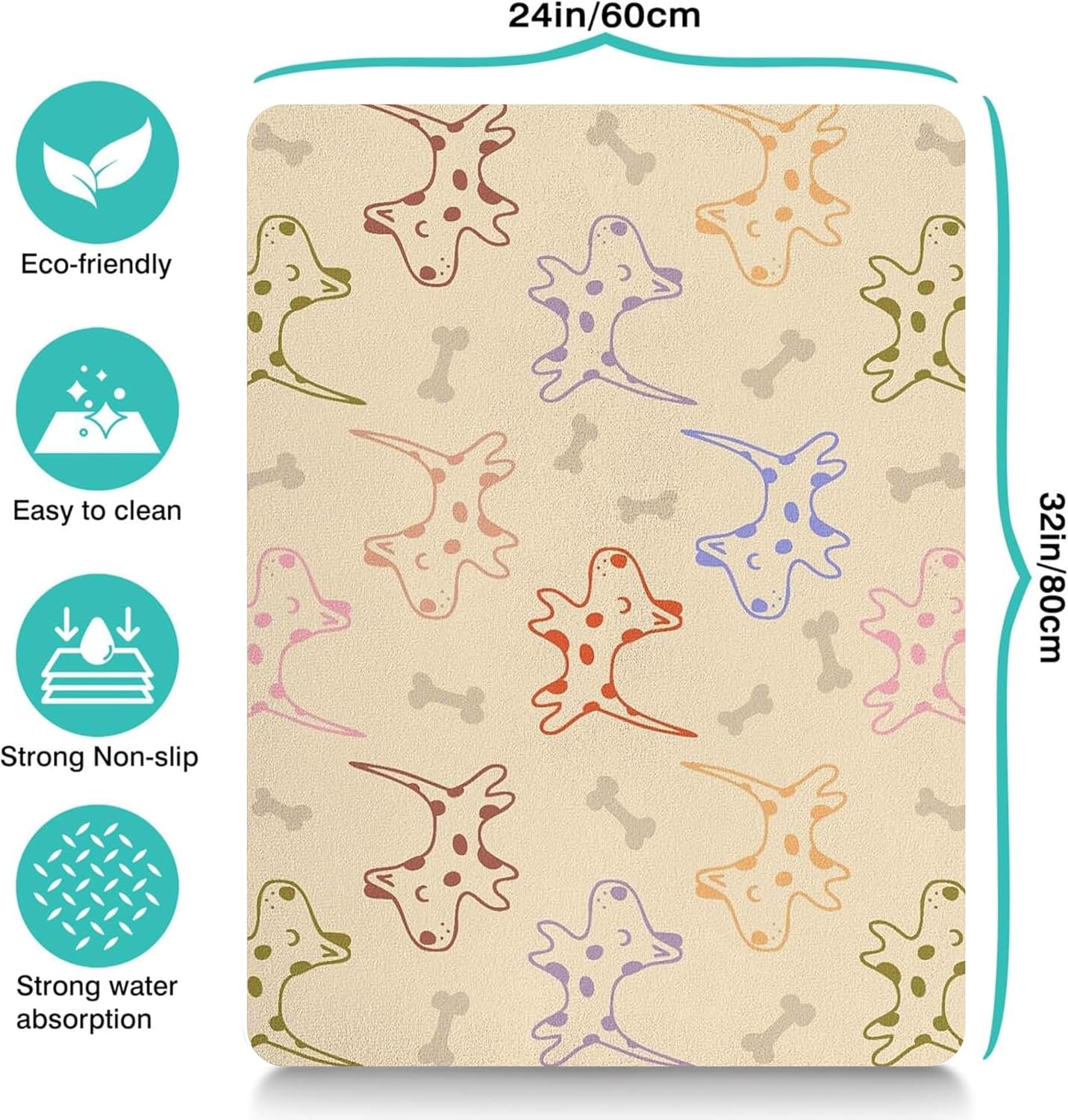 Pet Feeding Mat for Floors Waterproof Dog Mat for Food and Water Absorbent Quick Dry Non Slip mat for Cat Bowls