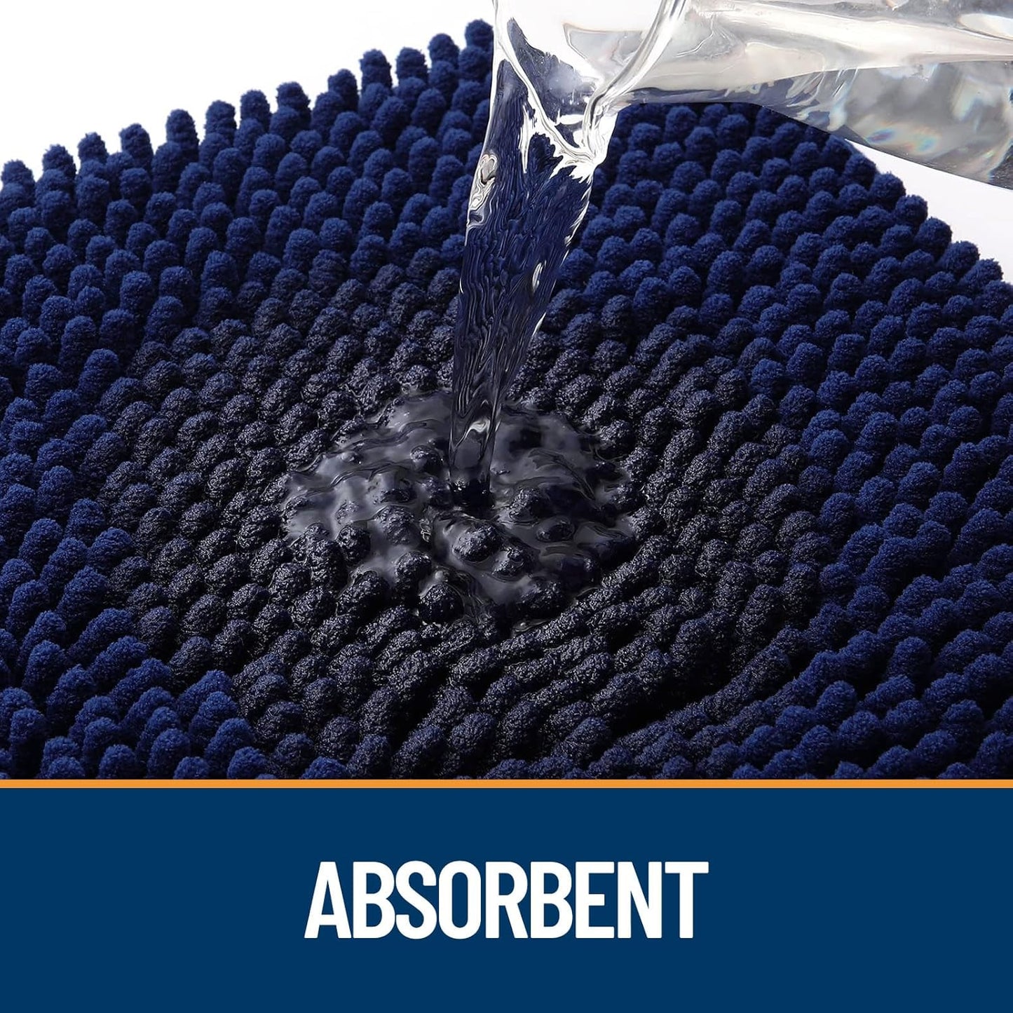 OLANLY Dog Door Mat for Muddy Paws 47x32, Absorbs Moisture and Dirt, Absorbent Non-Slip Washable Doormat, Quick Dry Chenille Mud Mat for Dogs, Entry Indoor Entryway Carpet for Inside Floor, Navy Blue