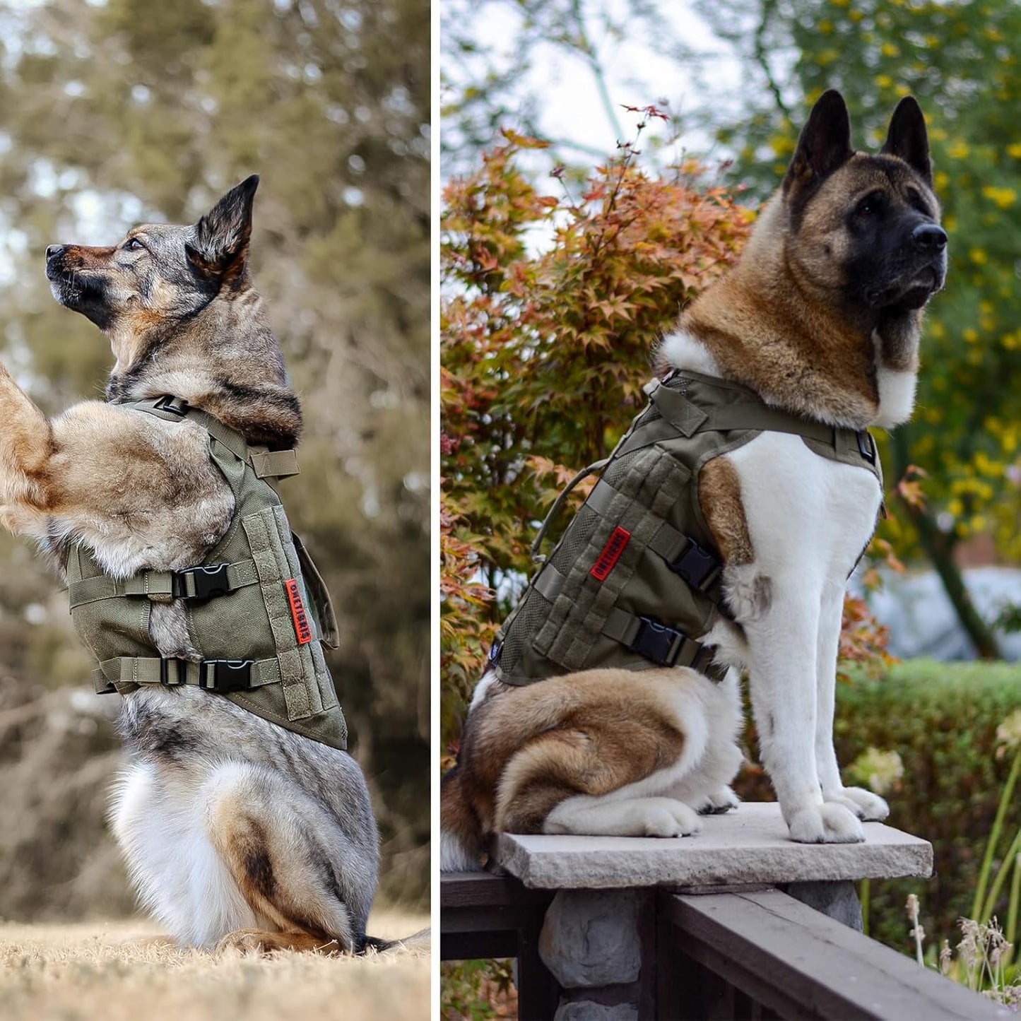 OneTigris No Pull Tactical Dog Harness for Medium Dogs, Aire Mesh Service Dog Harness Breathable Military Dog Molle Vests with Handles, Service Dogs Vest Harness for Walking Hiking Training