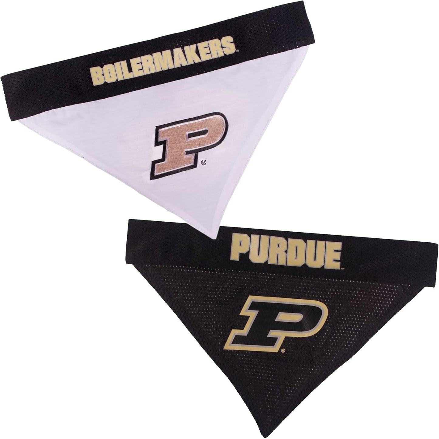 Pets First Collegiate Pet Accessories, Reversible Bandana, Purdue Boilermakers, Large/X-Large