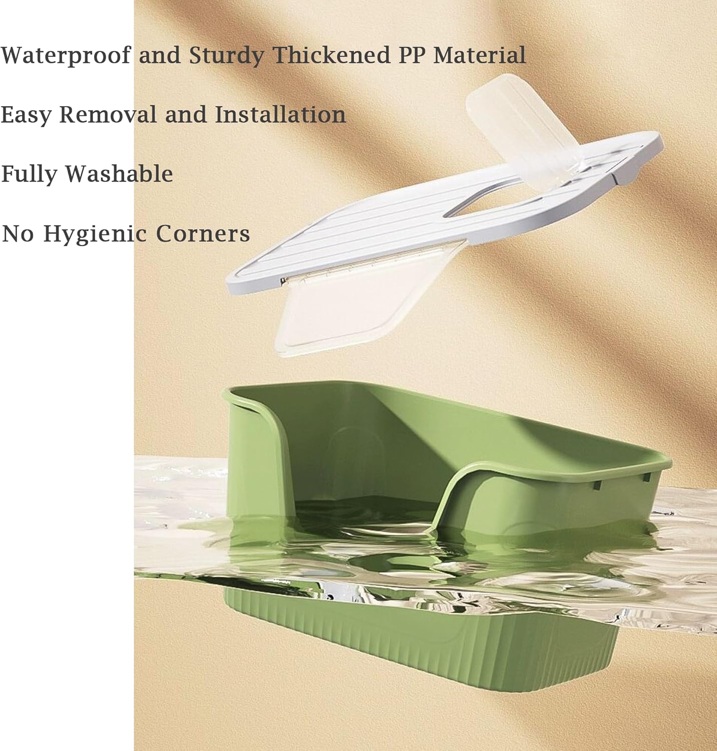 Vealind Cat Litter Box Lid with Clear Door Only Fit for Vealind XXL Cat Litter Pan, Top Entry Litter Box with Lid