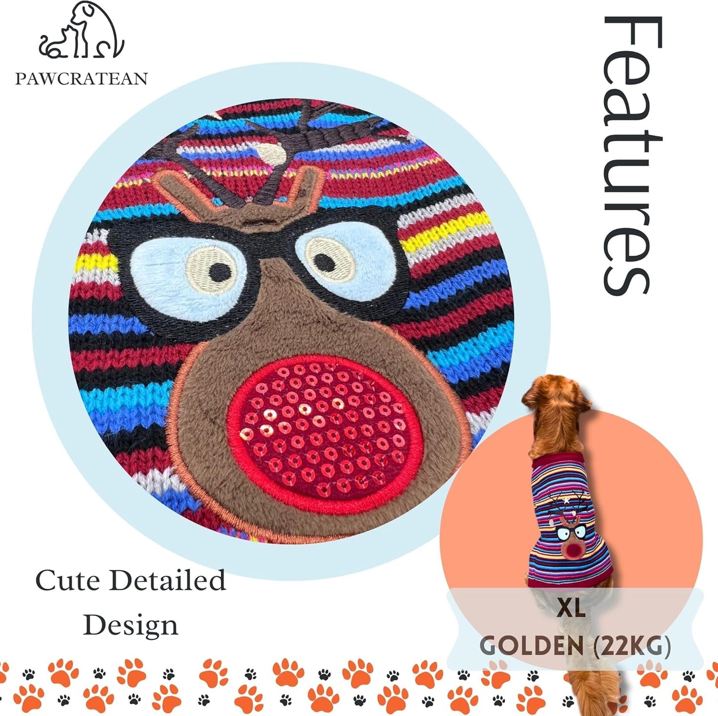 Cute Sweater for Dogs and Cats Soft Flannel Pet Outfit Warm and Cozy Animal Hoodie Small to Large Pet Clothes for Halloween Parties and Everyday Wear (Medium, Colorful Deer)