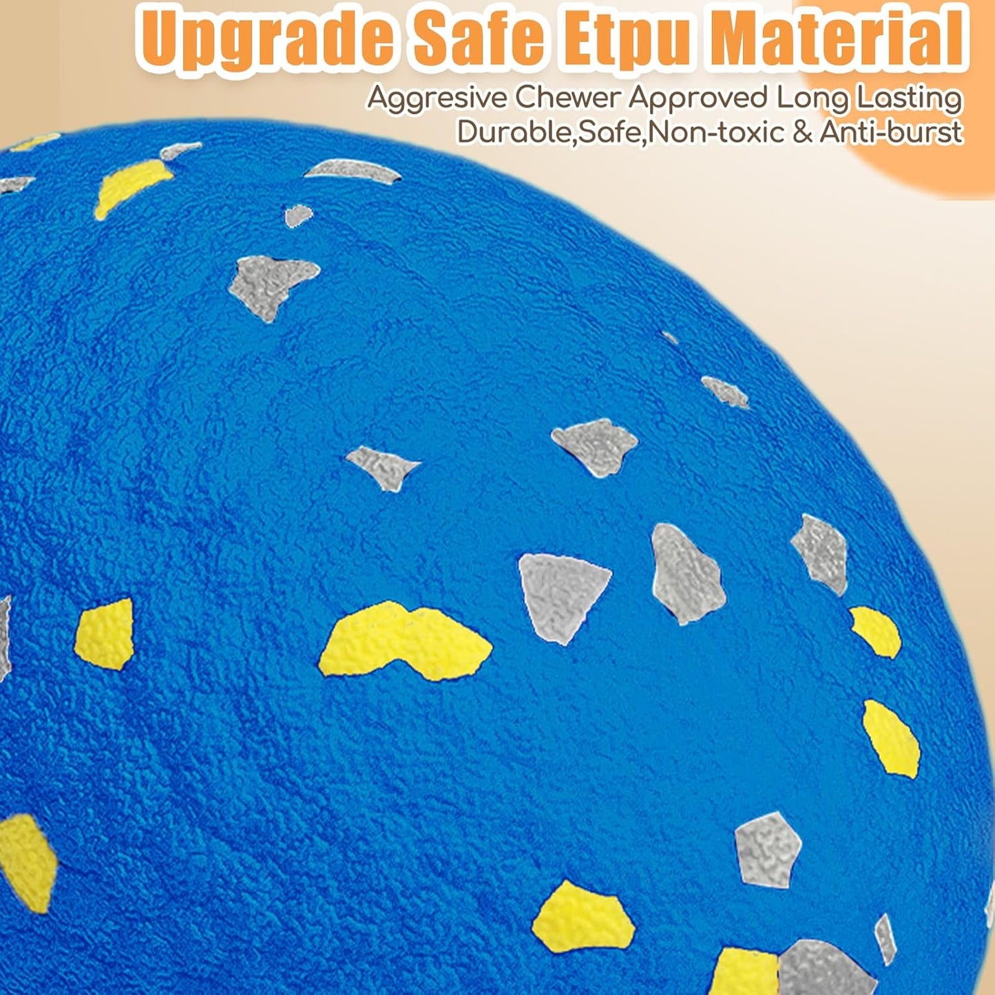 4.72" Indestructible Large Rugby Balls for Aggressive Chewers Durable Olive Bouncy Interactive Football Toy for Dogs Fetch Game Lightweight Floating Outdoor Training, Blue