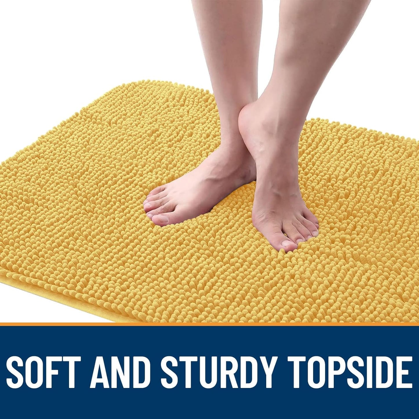 OLANLY Dog Door Mat for Muddy Paws 70x46, Absorbs Moisture and Dirt, Absorbent Non-Slip Washable Doormat, Quick Dry Chenille Mud Mat for Dogs, Entry Indoor Entryway Carpet for Inside Floor, Yellow