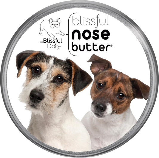 The Blissful Dog Jack Russell Terrier Nose Butter for Dry, Cracked Skin, Lick-Safe Dog Nose Balm with Moisturizing Shea Butter, Almond, Olive, and Essential Oils, Pet Supplies, Uncented, 1 oz.