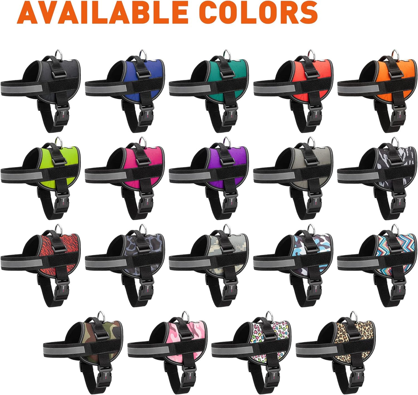 Dogline Dog Harness, Reflective No-Pull Adjustable Vest with Handle for Walking, Training, Breathable, No - Choke Harness for Small, Medium or Large Dogs Room for Patches Zebra Black/White XS 15"-18"