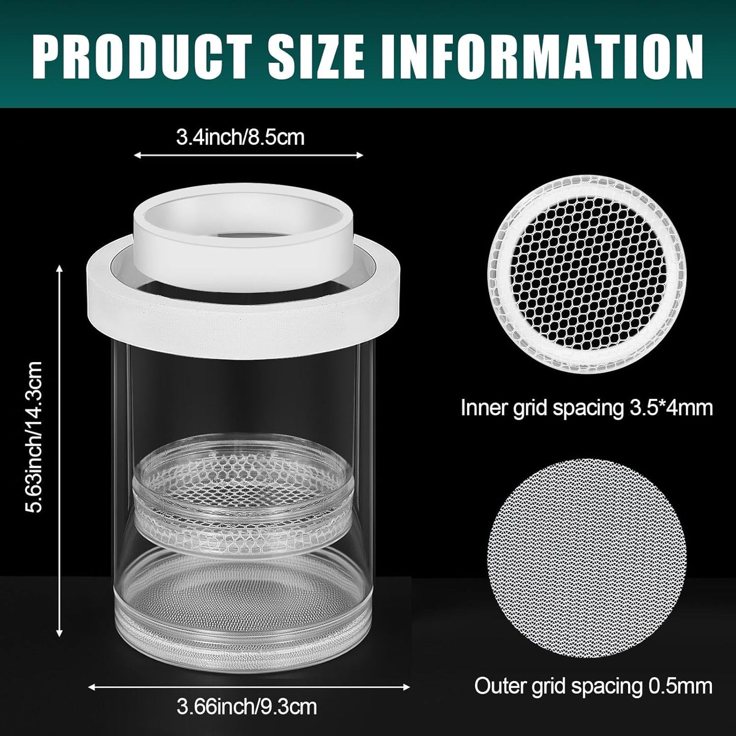 2 Pcs Breeder Box for Fish Tank Aquarium Breeder Separation Net Breeding Box with Suction Cup for Small Fish Shrimp Clownfish Guppy (White,L)