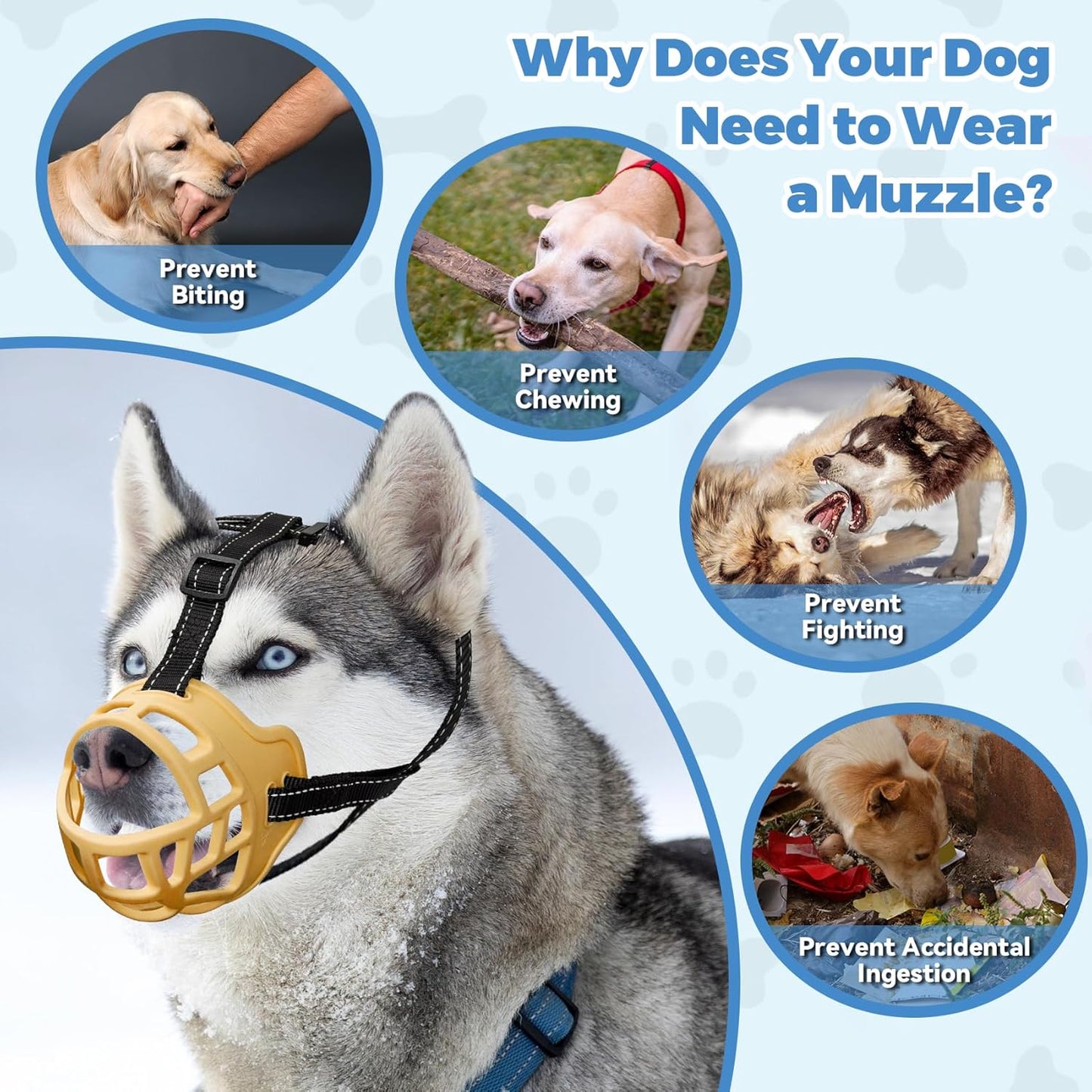 Dog Muzzle for Large Dogs, Breathable Basket Muzzles for Small, Medium and X-Large Aggressive Dog, Allows Panting Drinking, Suitable for Grooming Trimming Training (3, Luminous Orange)