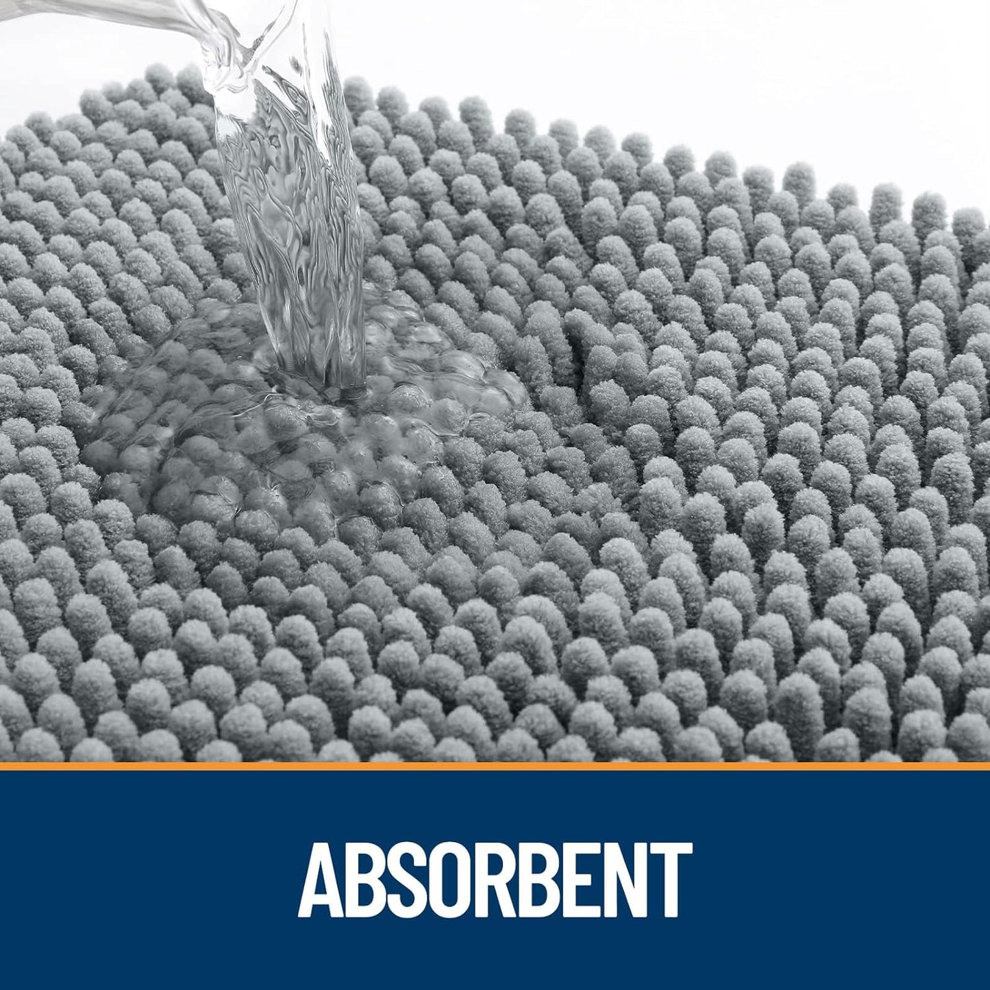 OLANLY Dog Door Mat for Muddy Paws 30x20, Absorbs Moisture and Dirt, Absorbent Non-Slip Washable Doormat, Quick Dry Chenille Mud Mat for Dogs, Entry Indoor Entryway Carpet for Inside Floor, Grey