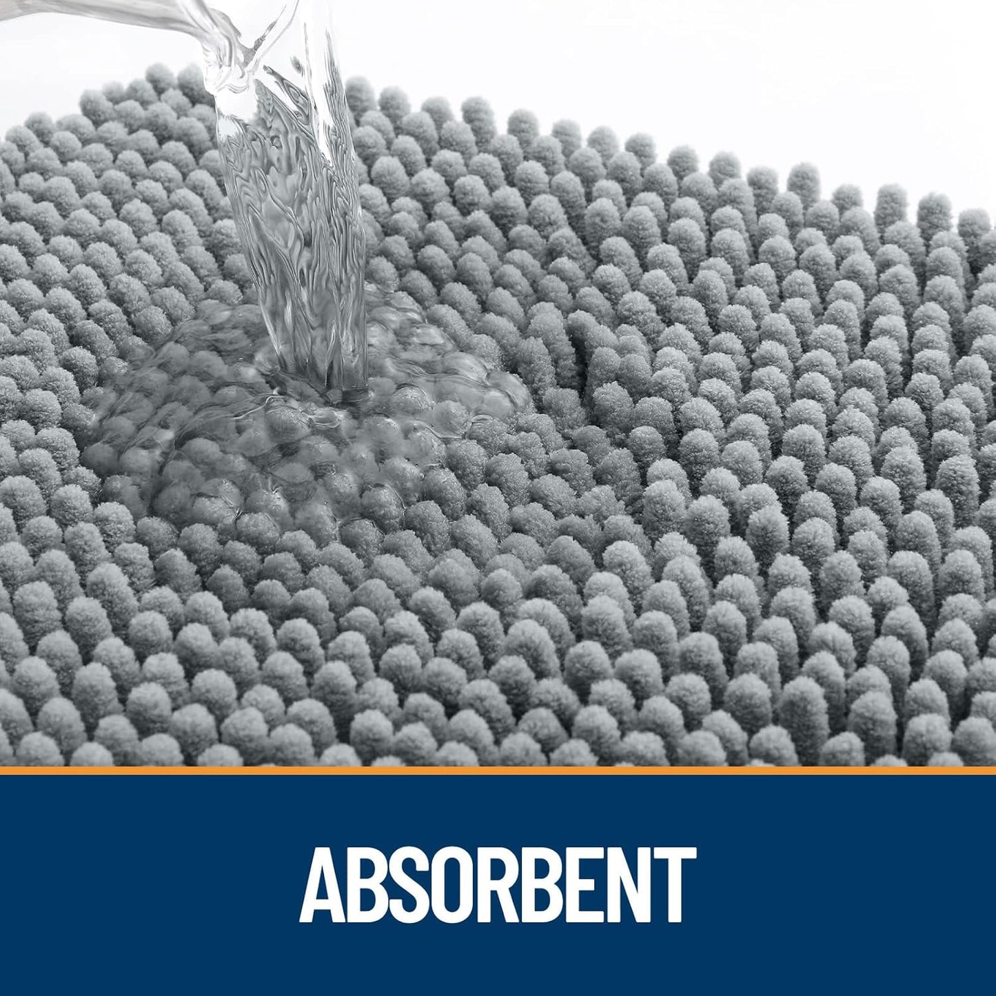 OLANLY Door Mat for Muddy Dog Paws 59x35, Ultra Absorbent Chenille Mud Doormat with Paw Print Design, Non-Slip Washable Doormat for Indoor Entryway, Quick-Dry Pet Bed Mats for Dirty Dogs, Grey