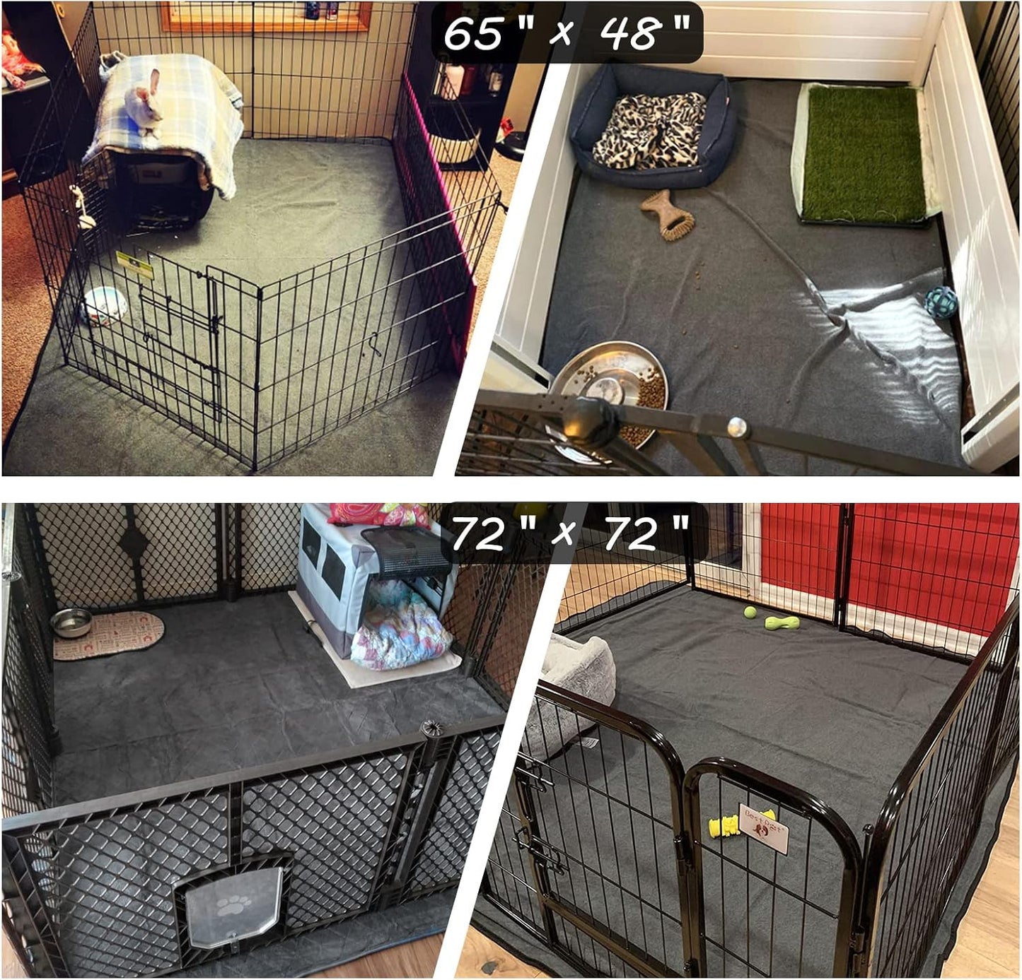 Washable Pee Pads for Dogs 65"x45"/72"x72" Extra Large Reusable Pee Pads Waterproof Pet Mat, Dog Playpen Mats for Puppy Training Whelping Playpen Pads