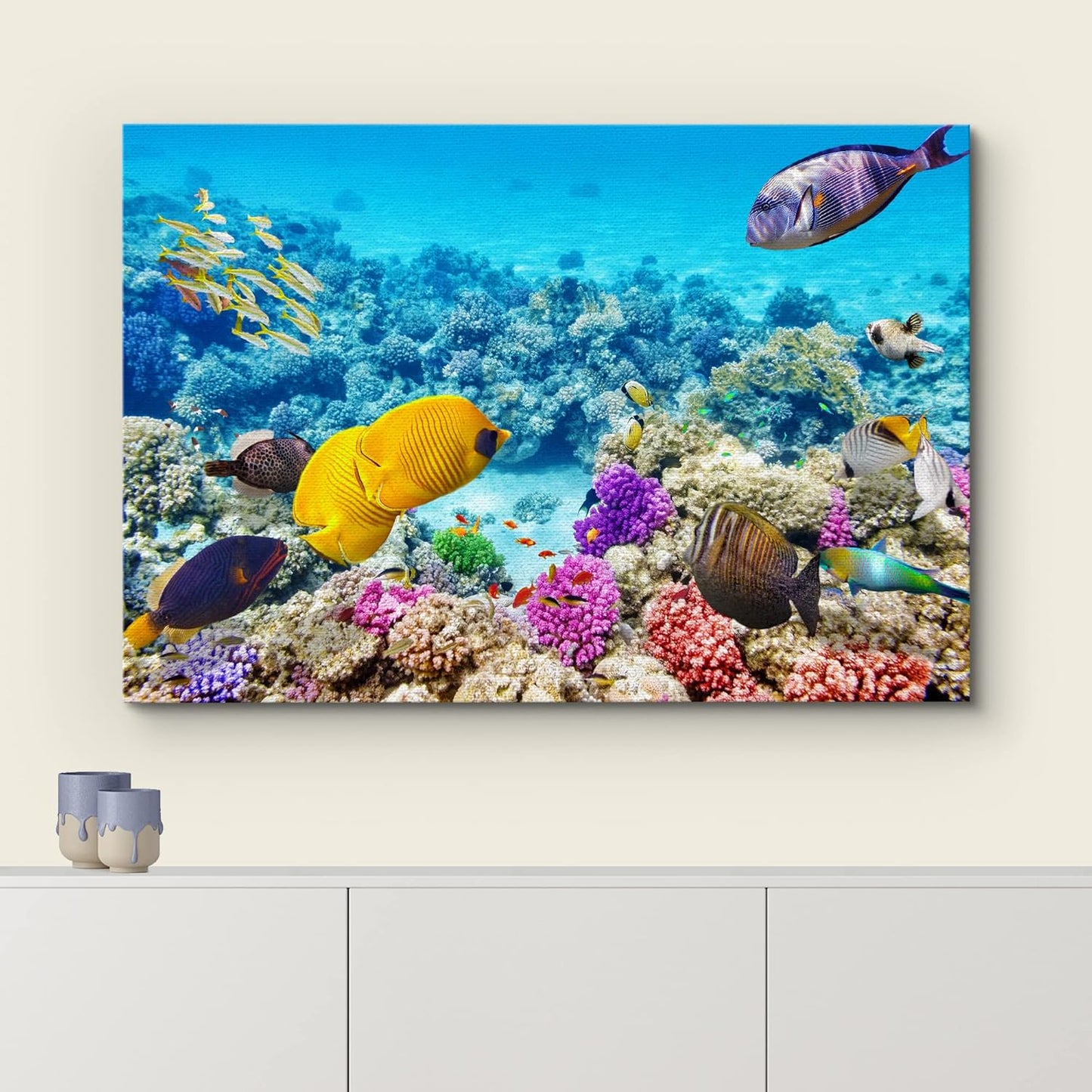 wall26 Canvas Print Wall Art Tropical Underwater Ocean Sea Fish Reef Nature Animals Photography Realism Rustic Scenic Landscape Wilderness Earth Colorful for Living Room, Bedroom, Office - 12"x18"