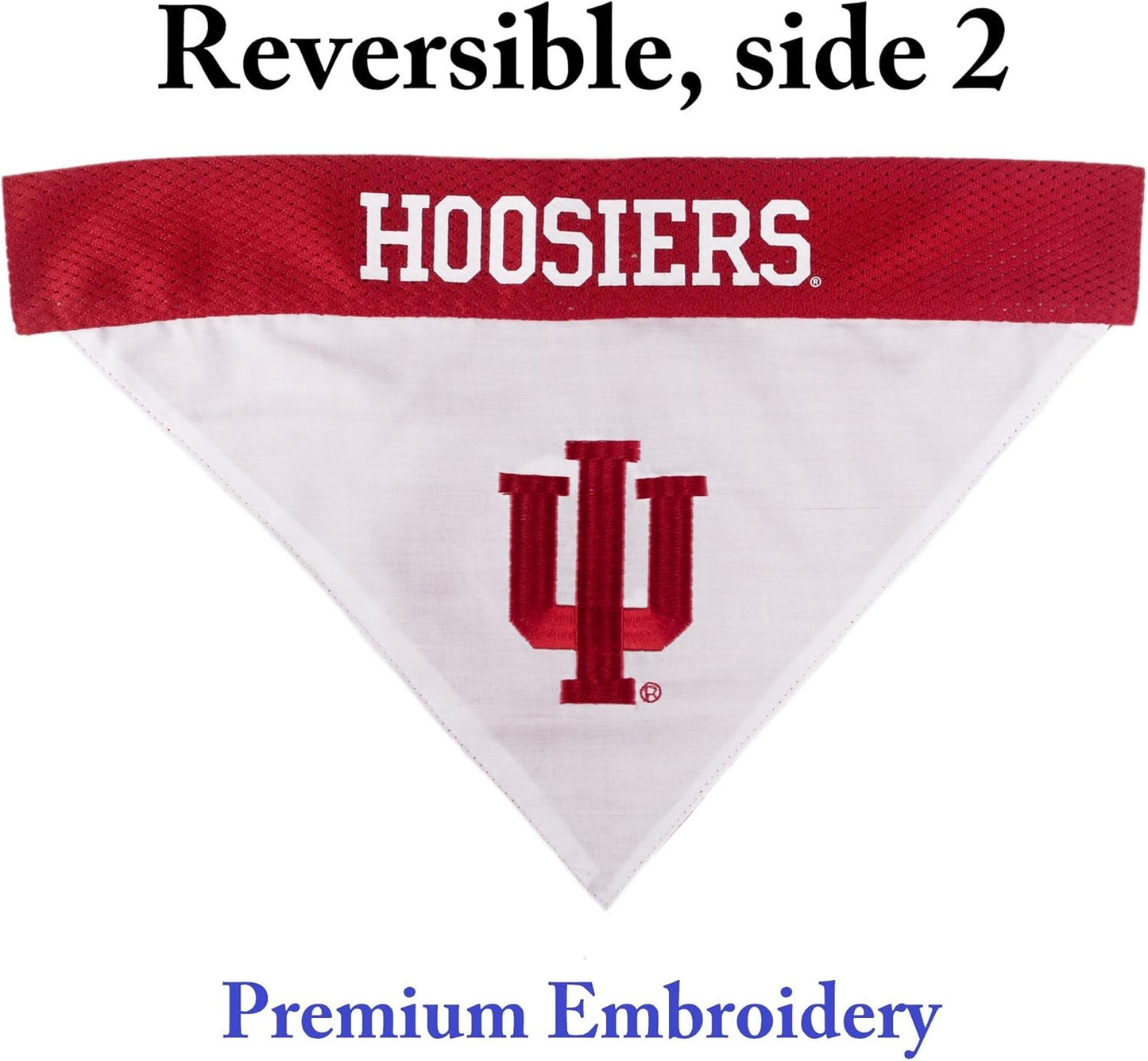 Pets First Collegiate Pet Accessories, Reversible Bandana, Indiana Hoosiers, Large/X-Large