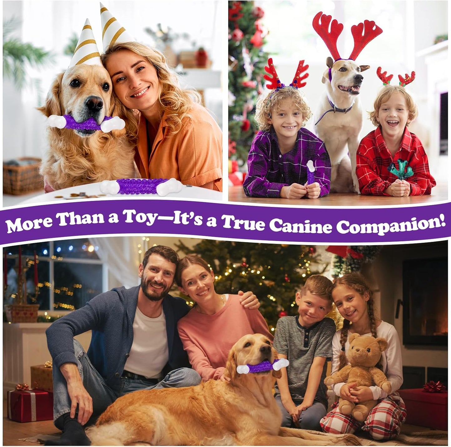 Tough Dog Toys (2 Pack), Dog Toys for Aggressive Chewers Breed, Aggressive Chew Toys for Large Dogs, Bone Chew Toy for Large Extreme Toys Indestructible