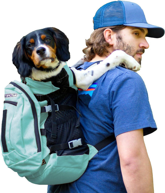 K9 Sport Sack Plus 2 - Medium, Summer Mint - Ideal for Dogs 17-19” Long - Adjustable, Backpack-Style Carrier with Multi-Functional Storage Pack, Thick Shoulder Straps & Padded Back Panel