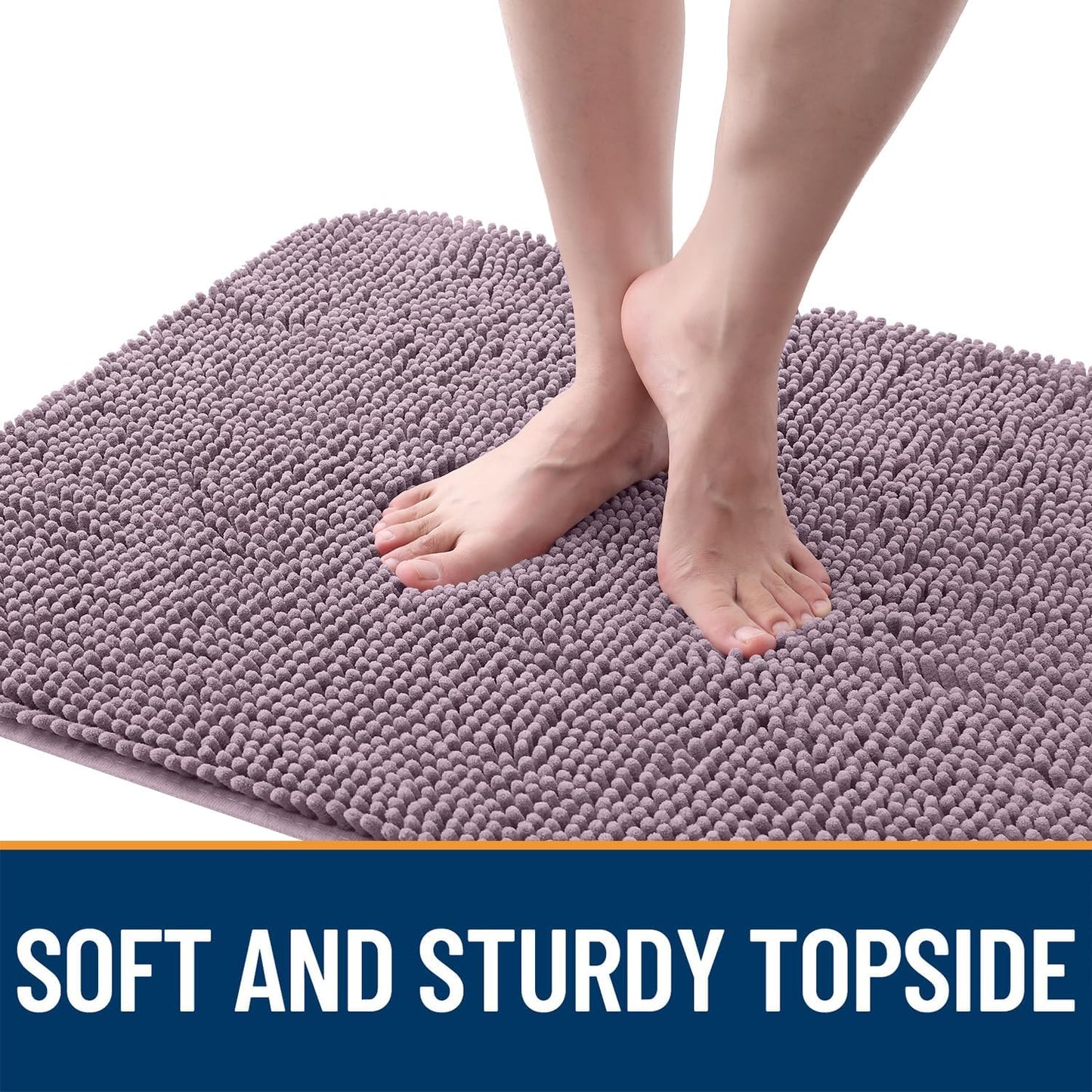 OLANLY Dog Door Mat for Muddy Paws 70x24, Absorbs Moisture and Dirt, Absorbent Non-Slip Washable Doormat, Quick Dry Chenille Mud Mat for Dogs, Entry Indoor Entryway Carpet for Inside Floor, Deep Plum