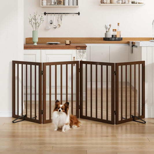 Dog Gate for Stairs,Foldable Dog Gate for Indoor Doorways House,Freestanding Pet Gates for Dogs,Doogie Puppy Fence Gate